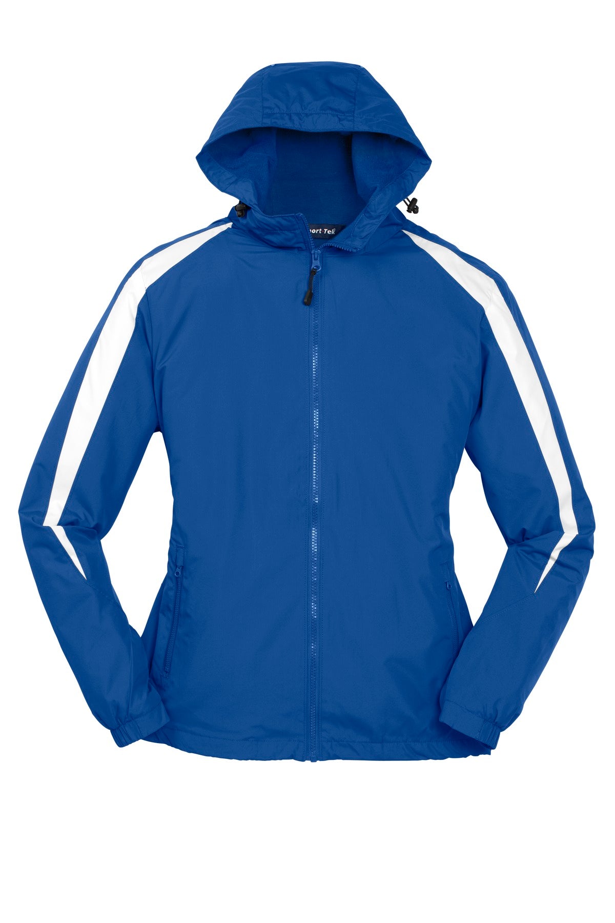 Front View of True Royal/Wht Sport-Tek Fleece-Lined Colorblock Jacket. JST81