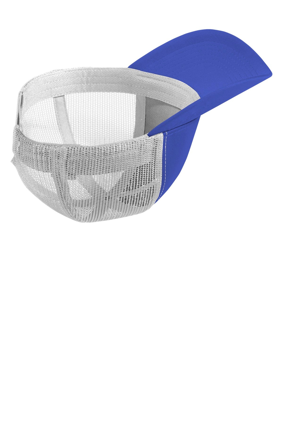 Front View of True Royal/Wht Sport-Tek PosiCharge Competitor Mesh Back Cap. STC36
