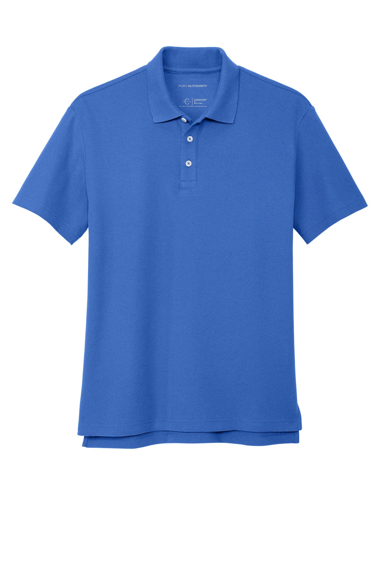 Front View of TrueBlue Port Authority C-FREE Cotton Blend Pique Polo K867