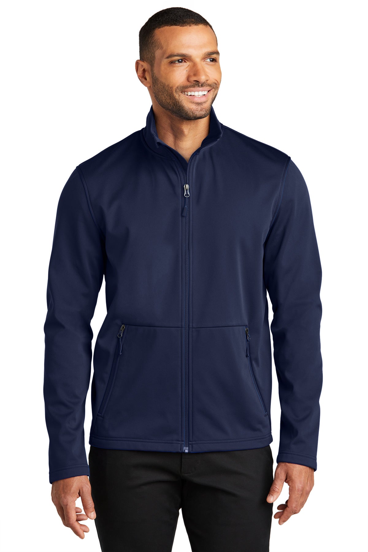 Front View of TrueNavy Port Authority Flexshell Jacket J617