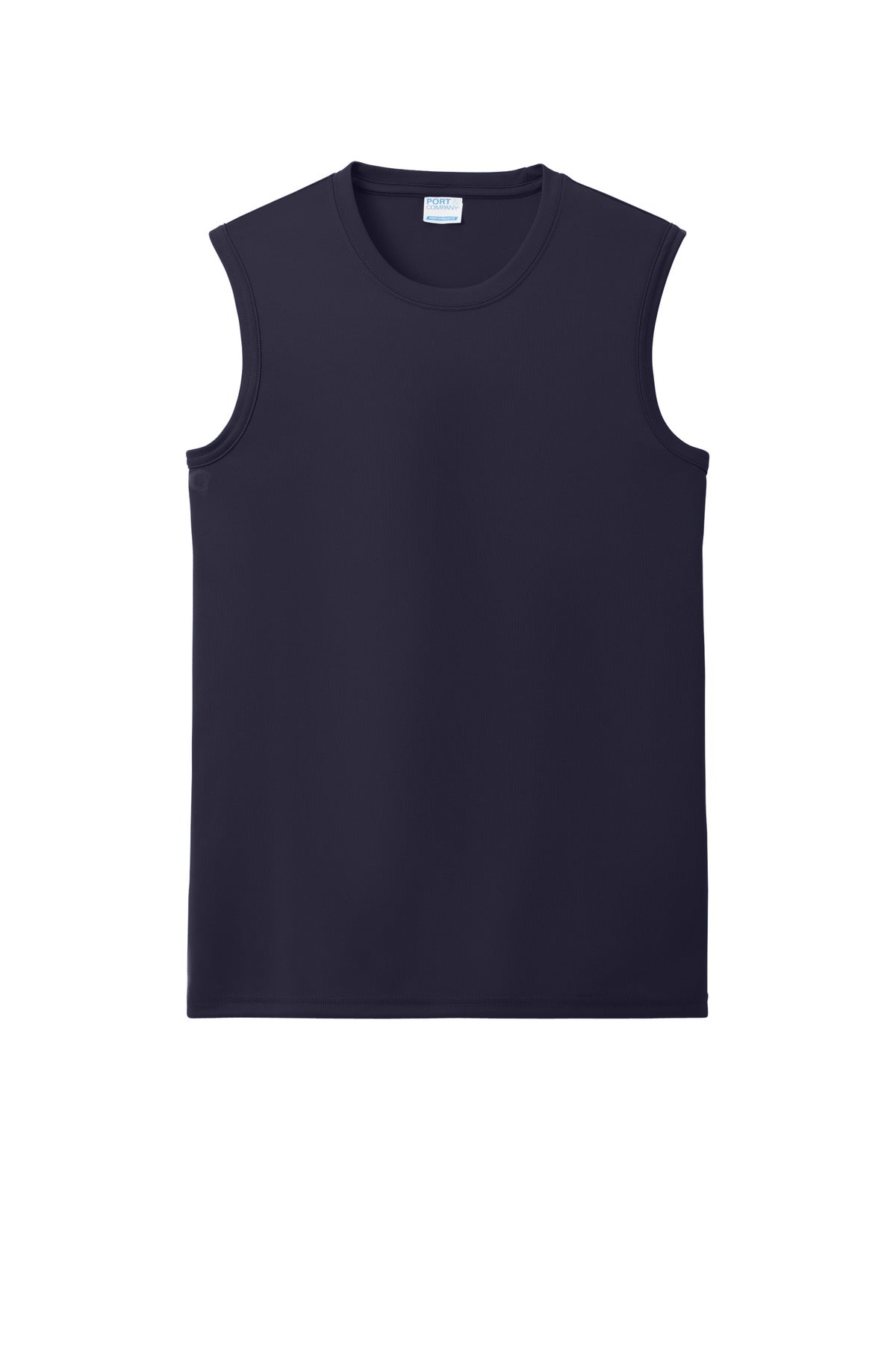 Front View of TrueNavy Port & Company Performance Sleeveless Tee PC380SL