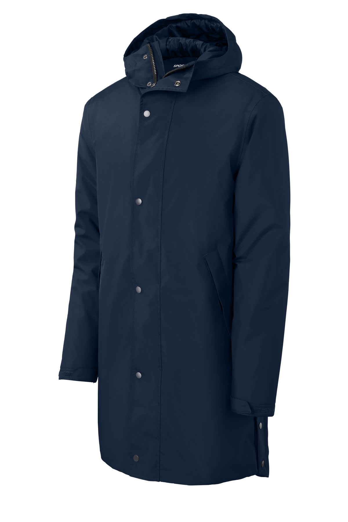 Front View of TrueNavy Sport-Tek Waterproof Insulated Sideline Parka JST55