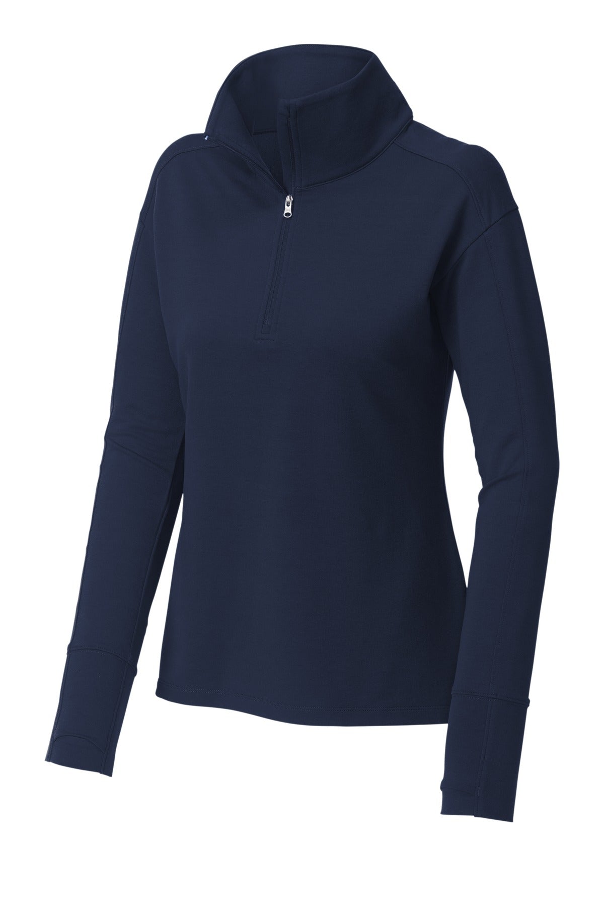 Front View of TrueNavy Sport-Tek Women's Sport-Wick Flex Fleece 1/4-Zip. LST561