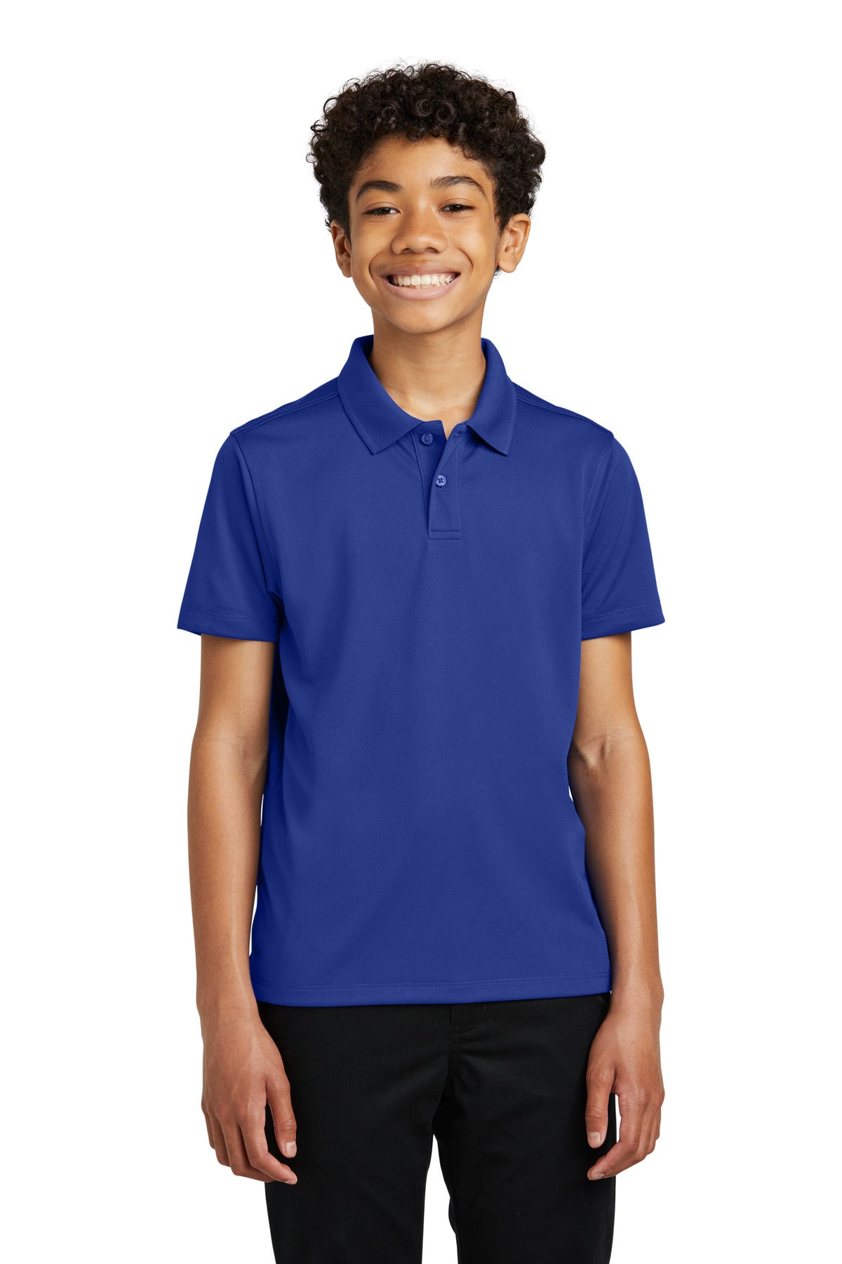 Front View of TrueRoyal Port Authority Youth Dry Zone UV Micro-Mesh Polo Y110