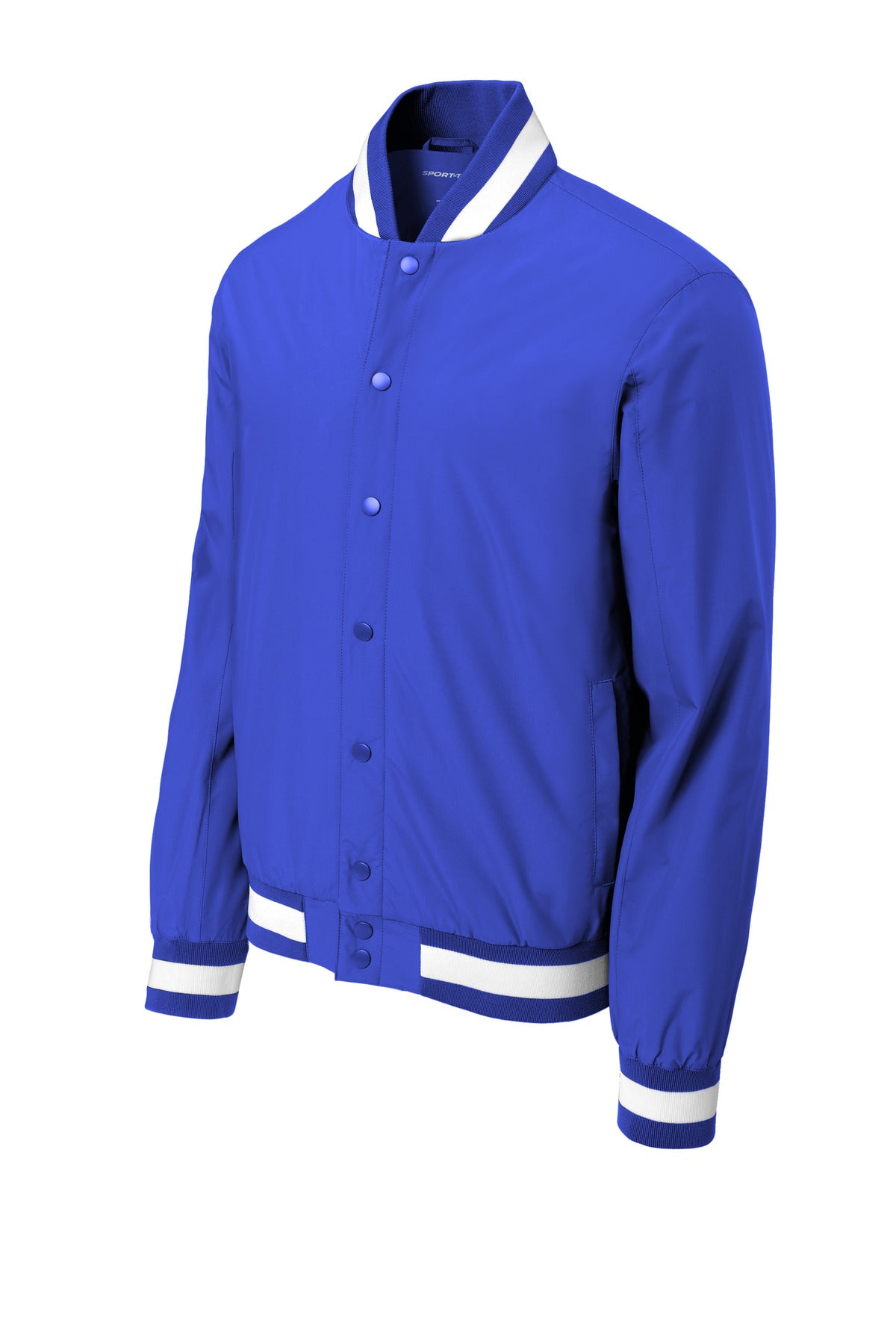 Front View of TrueRoyal Sport-Tek Insulated Varsity Jacket JST58