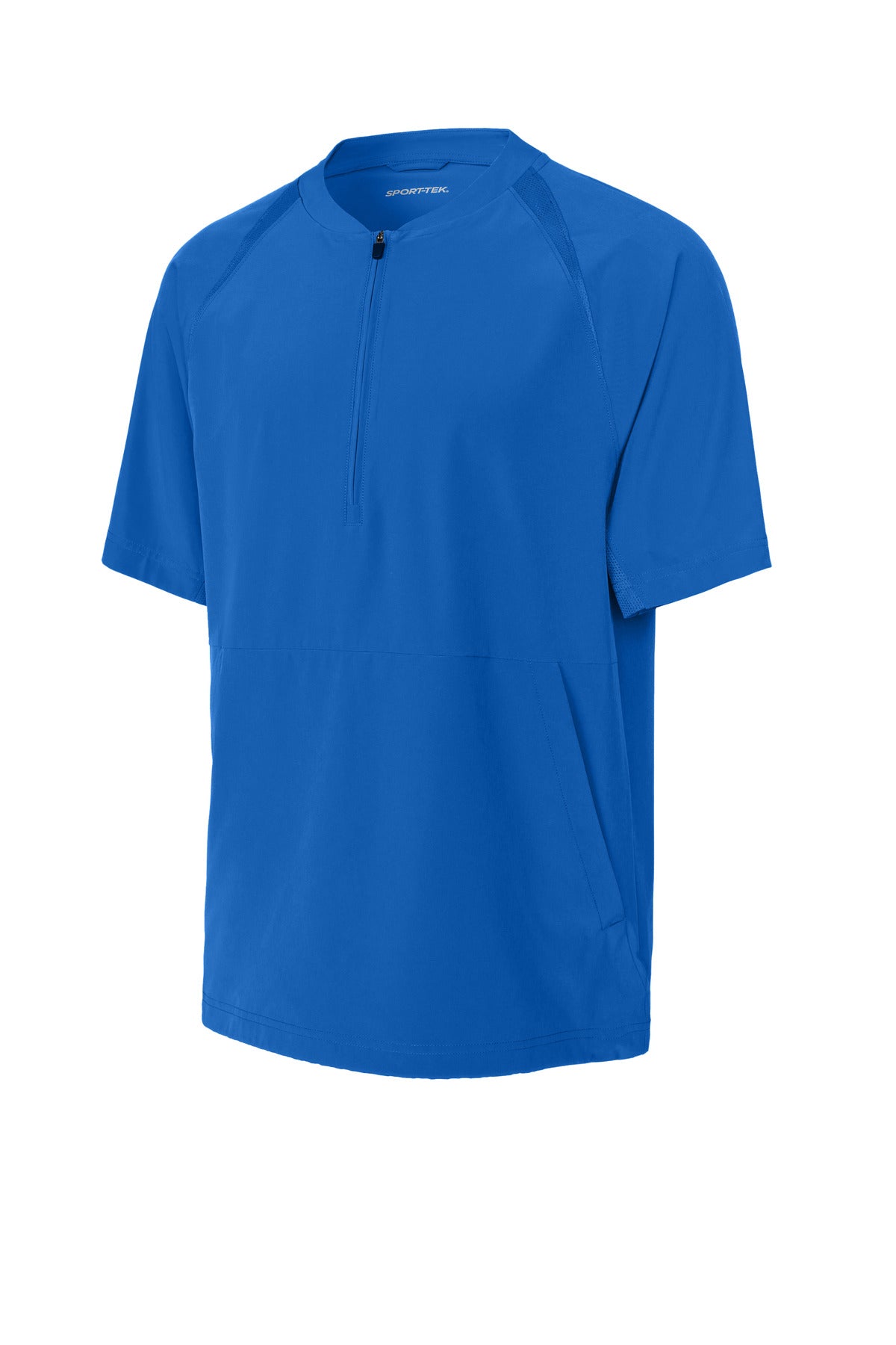 Front View of TrueRoyal Sport-Tek Repeat 1/2-Zip Short Sleeve Jacket JST489