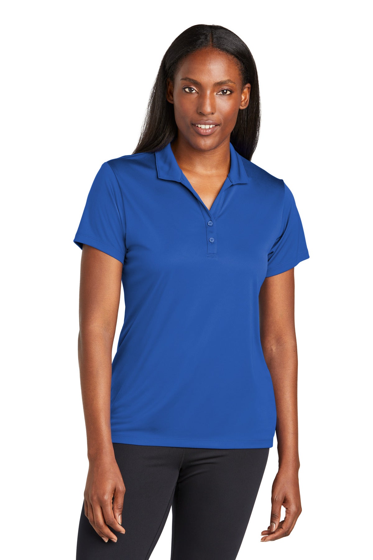 Front View of TrueRoyal Sport-Tek Women's PosiCharge Re-Compete Polo LST725