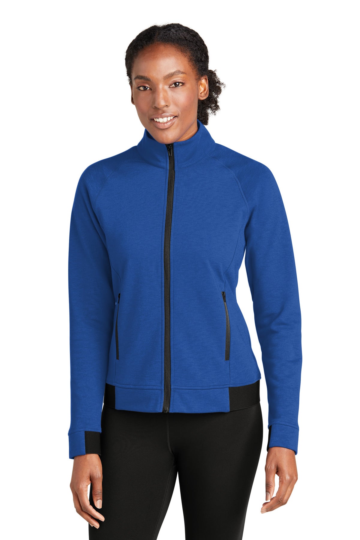 Front View of TrueRoyal Sport-Tek Women's PosiCharge Strive Full-Zip LST570