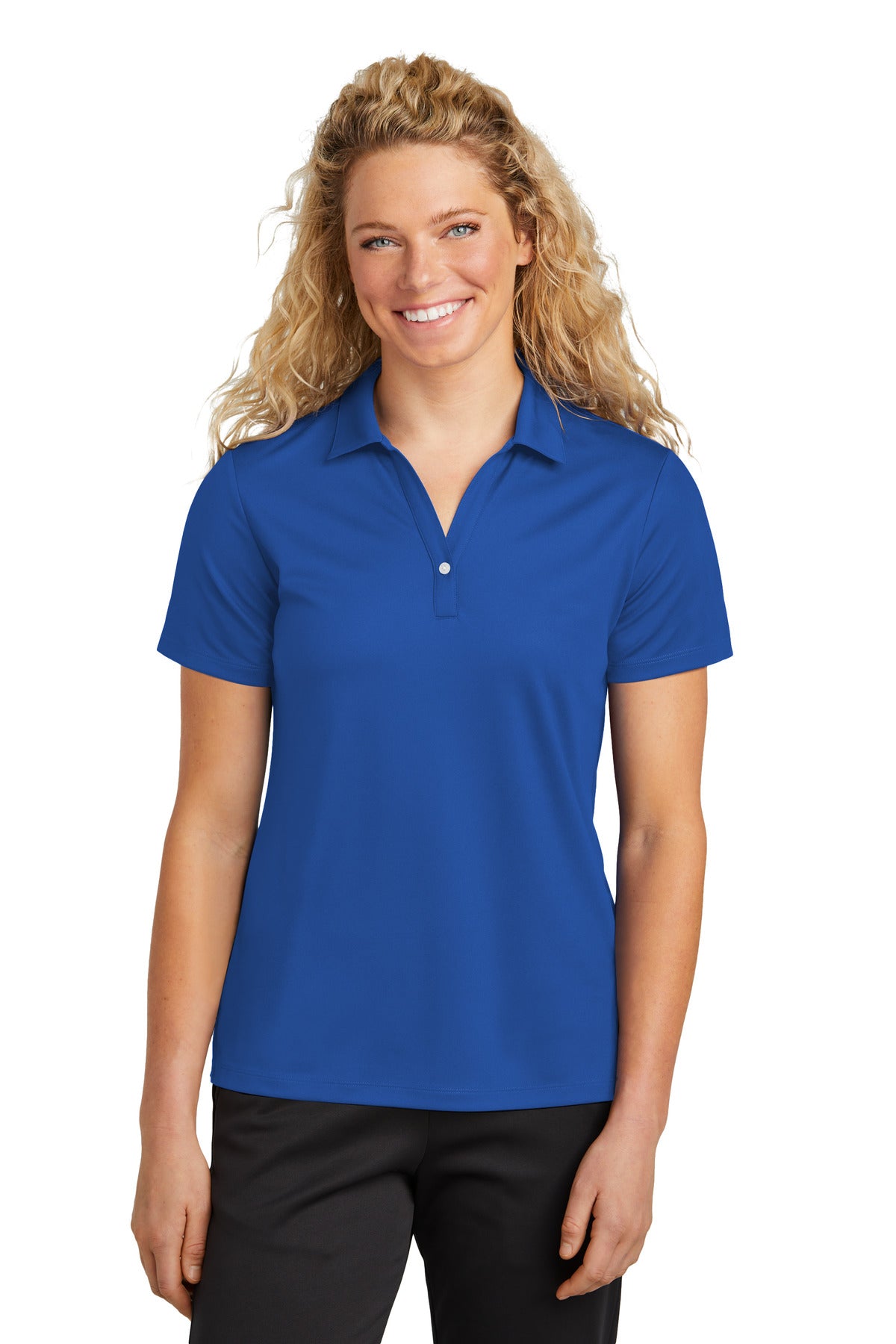 Front View of TrueRoyal Sport-Tek Women's UV Micropique Polo LST740