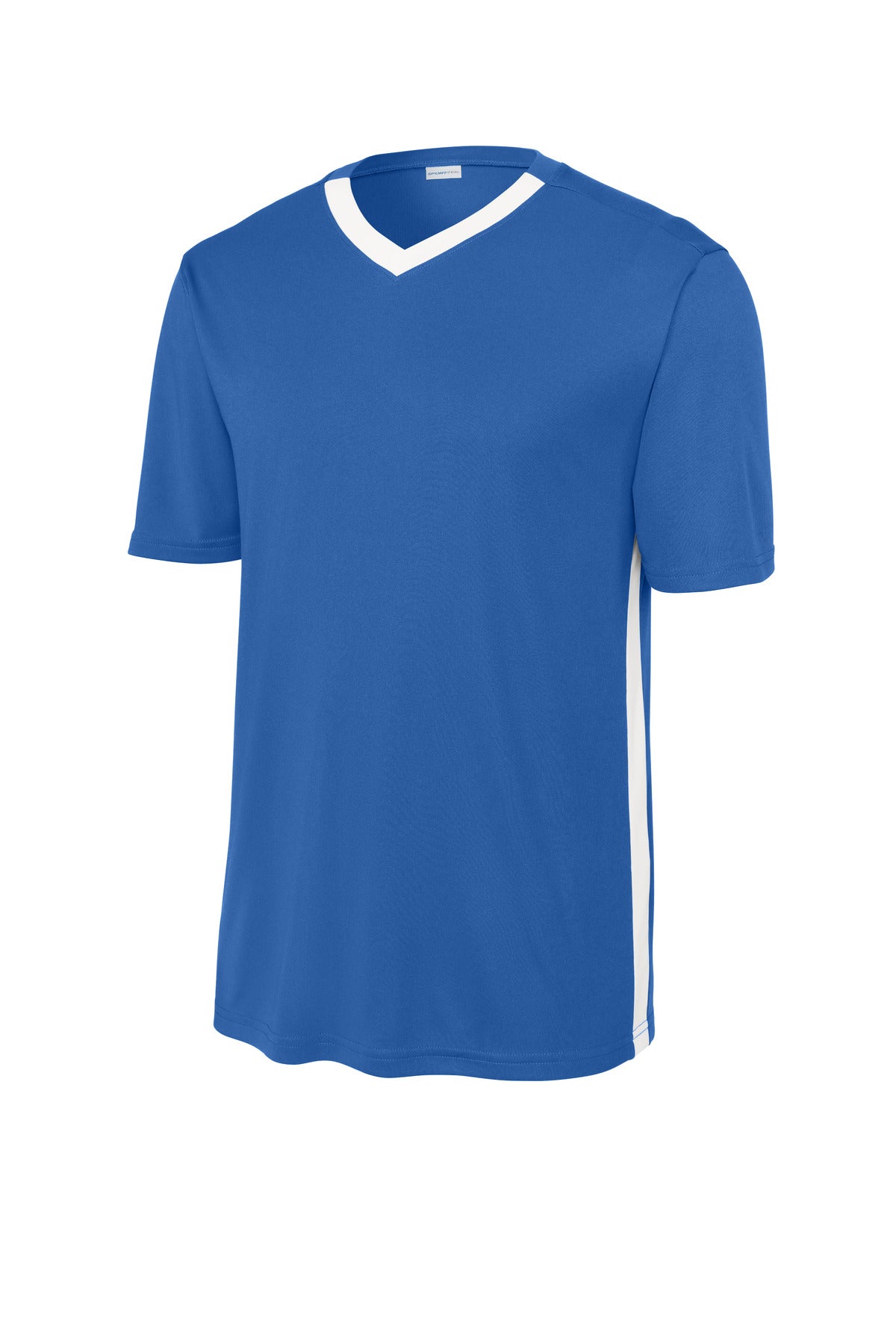 Front View of TRy/White Sport-Tek Competitor United V-Neck ST101