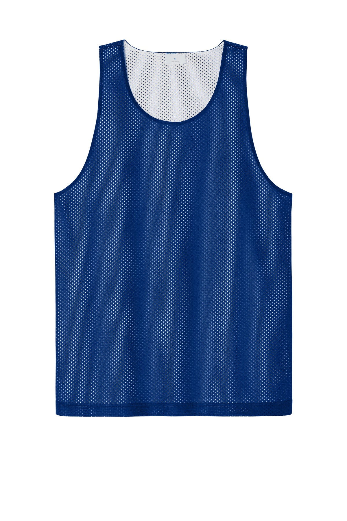 Front View of TRy/White Sport-Tek PosiCharge Reversible Mesh Tank ST5000