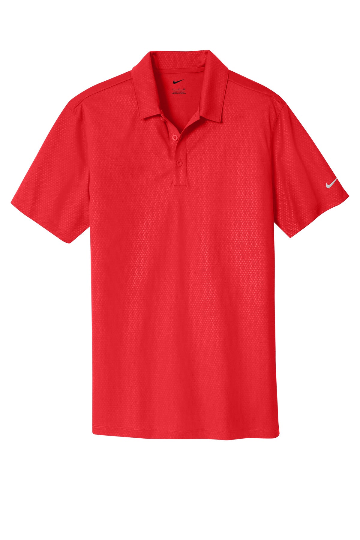 Front View of University Red Nike Dri-FIT Embossed Tri-Blade Polo. 838964