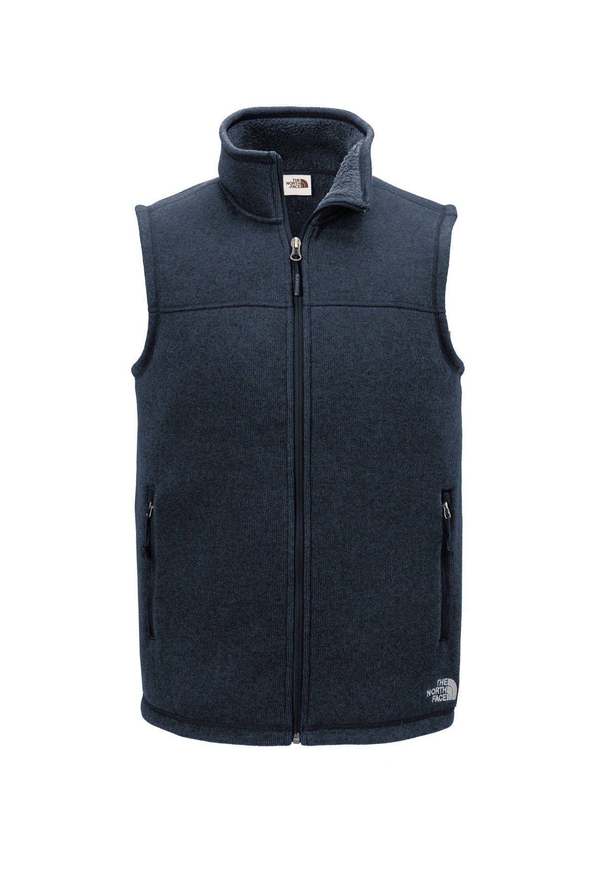 Front View of Urban Navy Hth The North Face Sweater Fleece Vest NF0A47FA