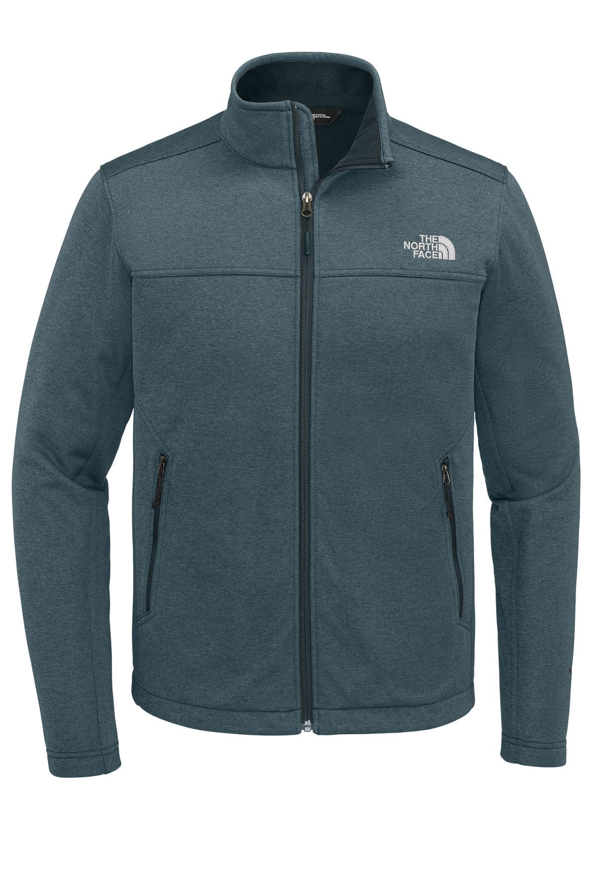 Front View of UrbNvyHt The North Face Chest Logo Ridgewall Soft Shell Jacket NF0A88D5
