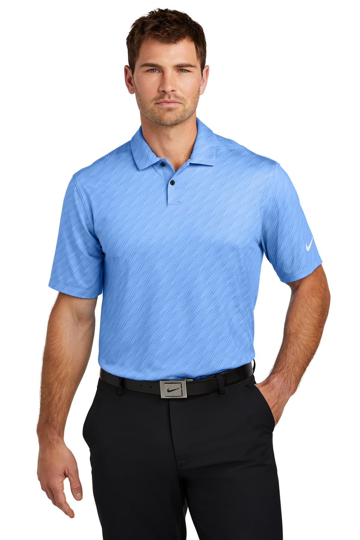 Front View of ValorBlue Nike Vapor Dash Polo NKDX6688