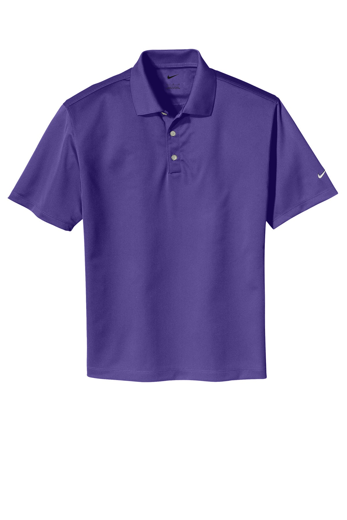Front View of Varsity Purple Nike Tech Basic Dri-FIT Polo. 203690
