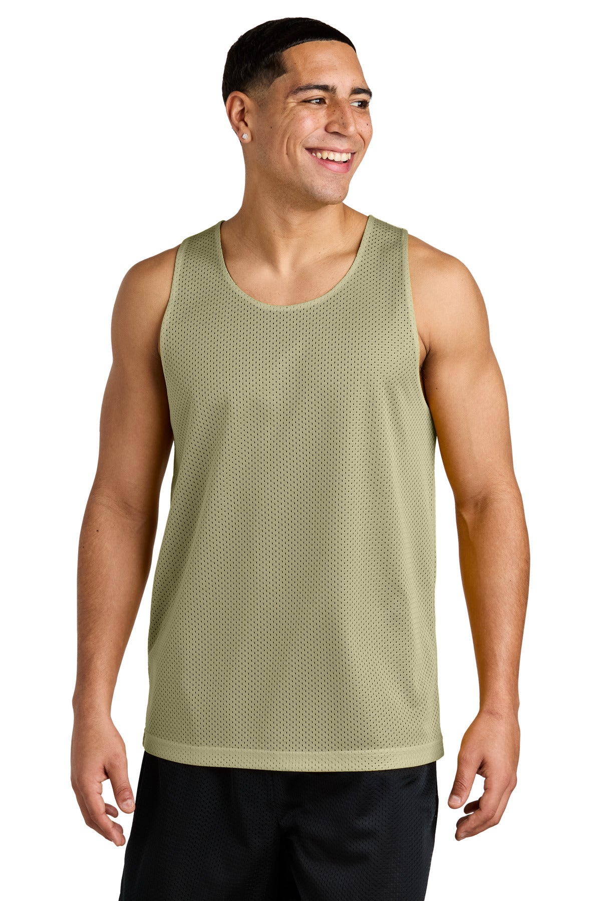 Front View of VgsGld/Blk Sport-Tek PosiCharge Reversible Mesh Tank ST5000