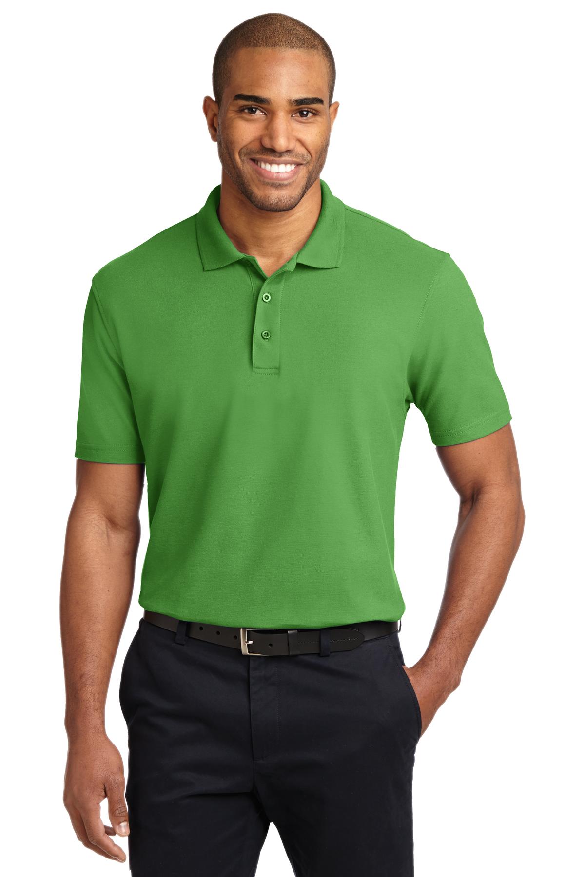 Front View of Vine Green Port Authority Stain-Release Polo. K510