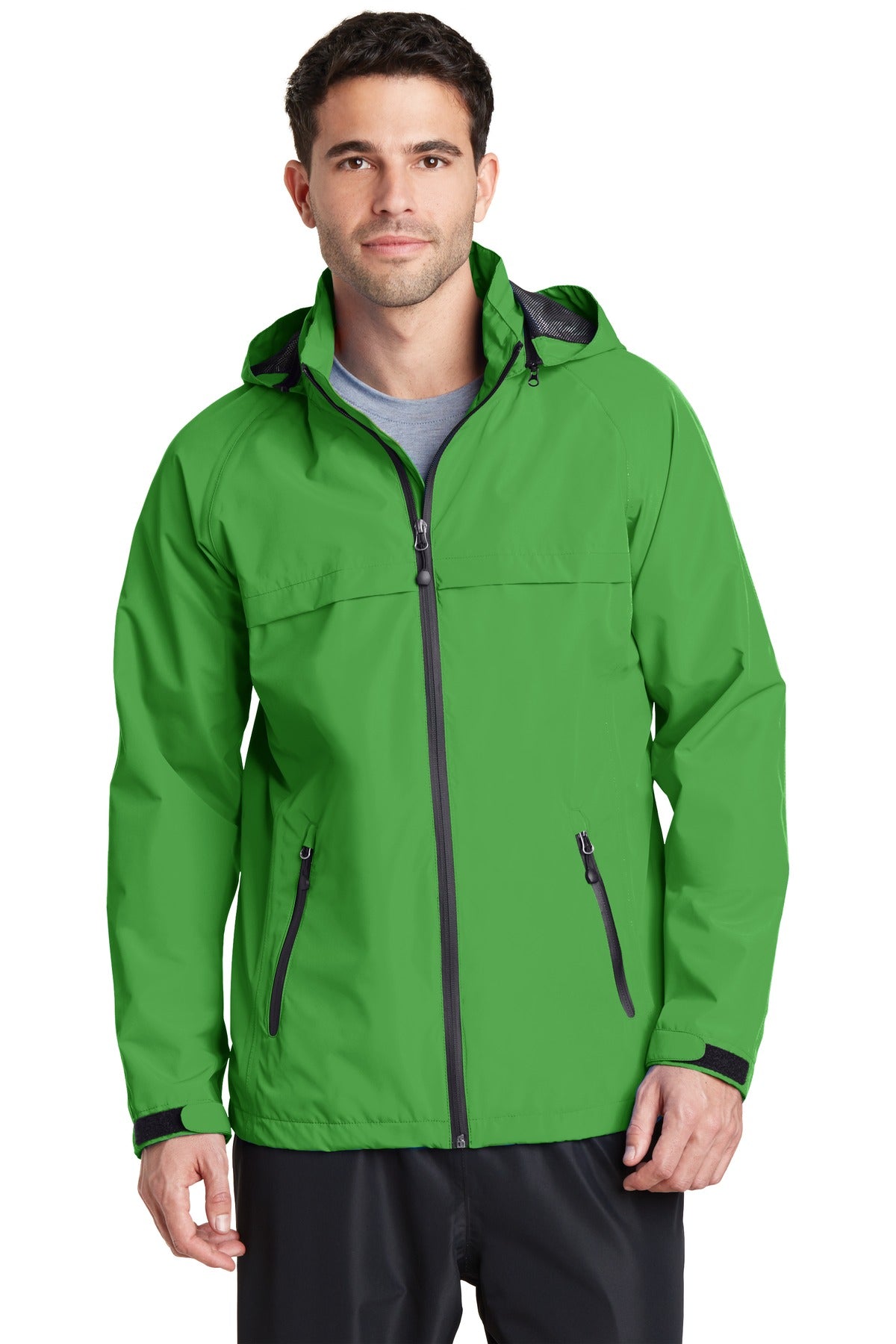 Front View of Vine Green Port Authority Torrent Waterproof Jacket. J333