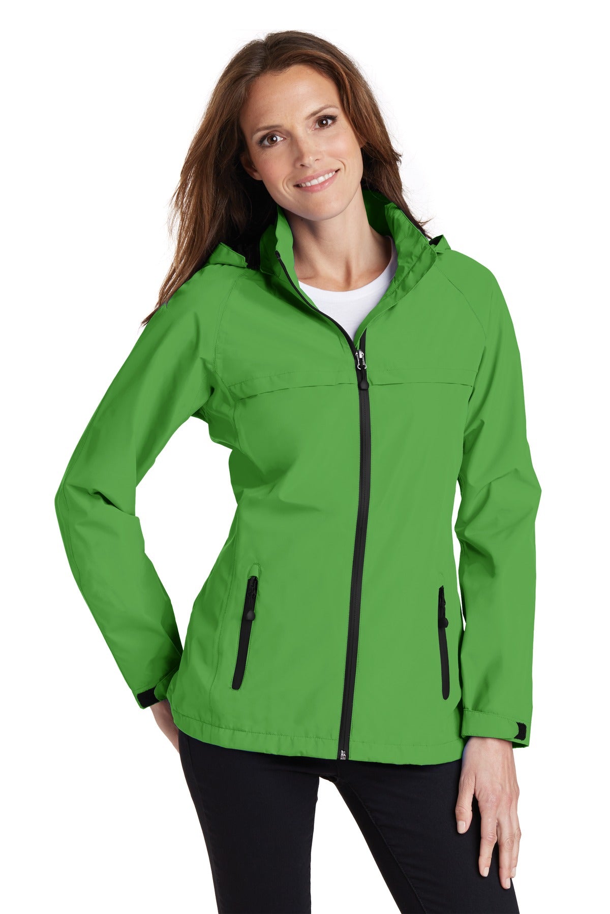 Front View of Vine Green Port Authority Women's Torrent Waterproof Jacket. L333