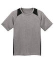 Front View of Vnt He/Black Sport-Tek Youth Heather Colorblock Contender Tee. YST361