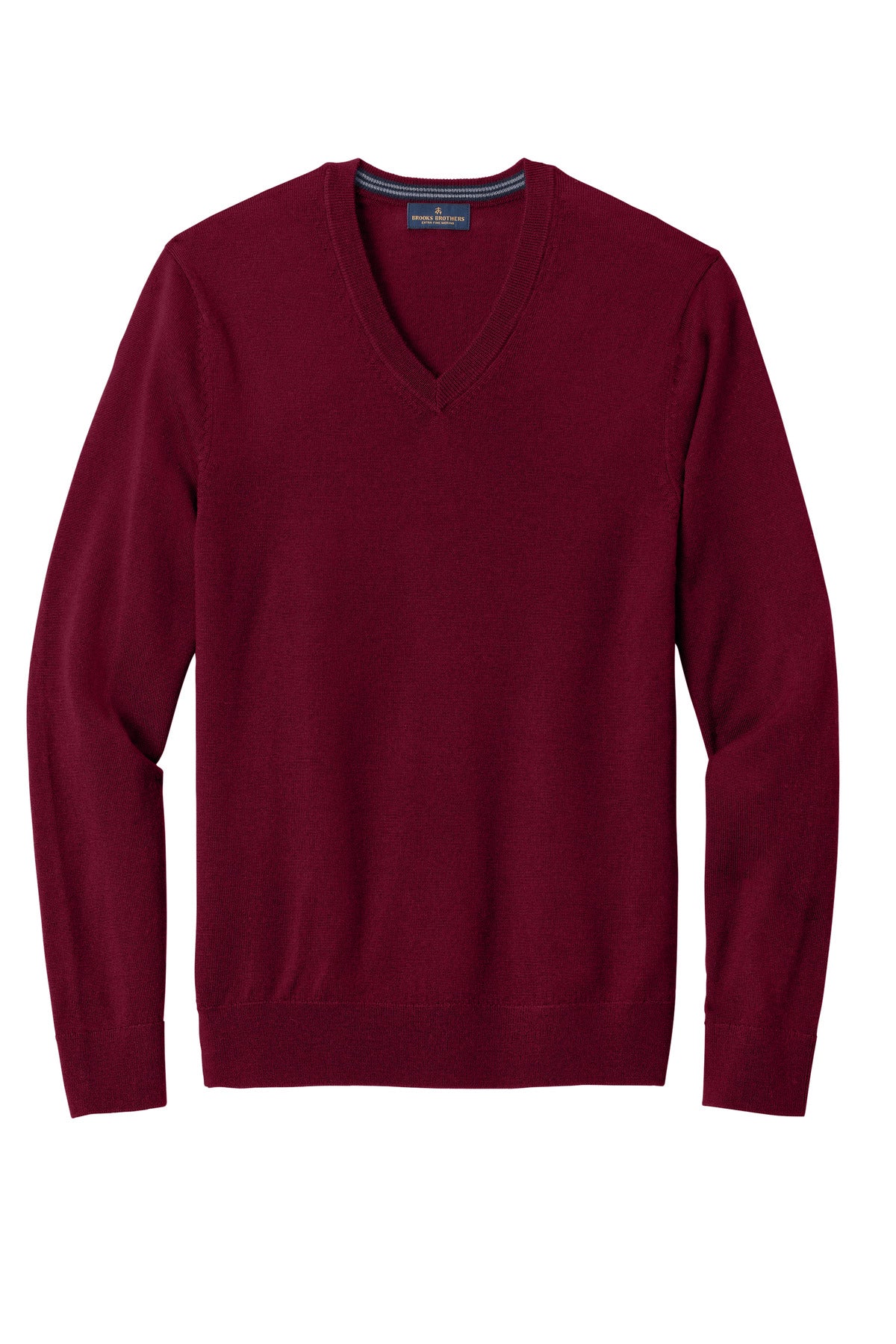 Front View of VtgPort Brooks Brothers Washable Merino V-Neck Sweater BB18410