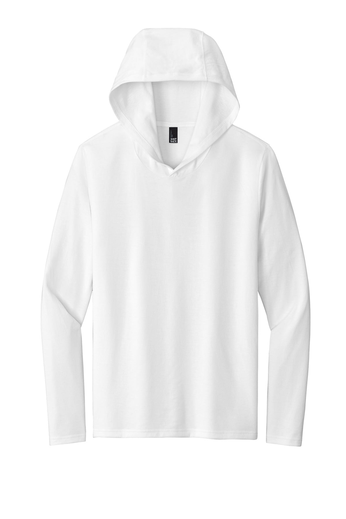Front View of White District Perfect Tri Long Sleeve Hoodie. DM139
