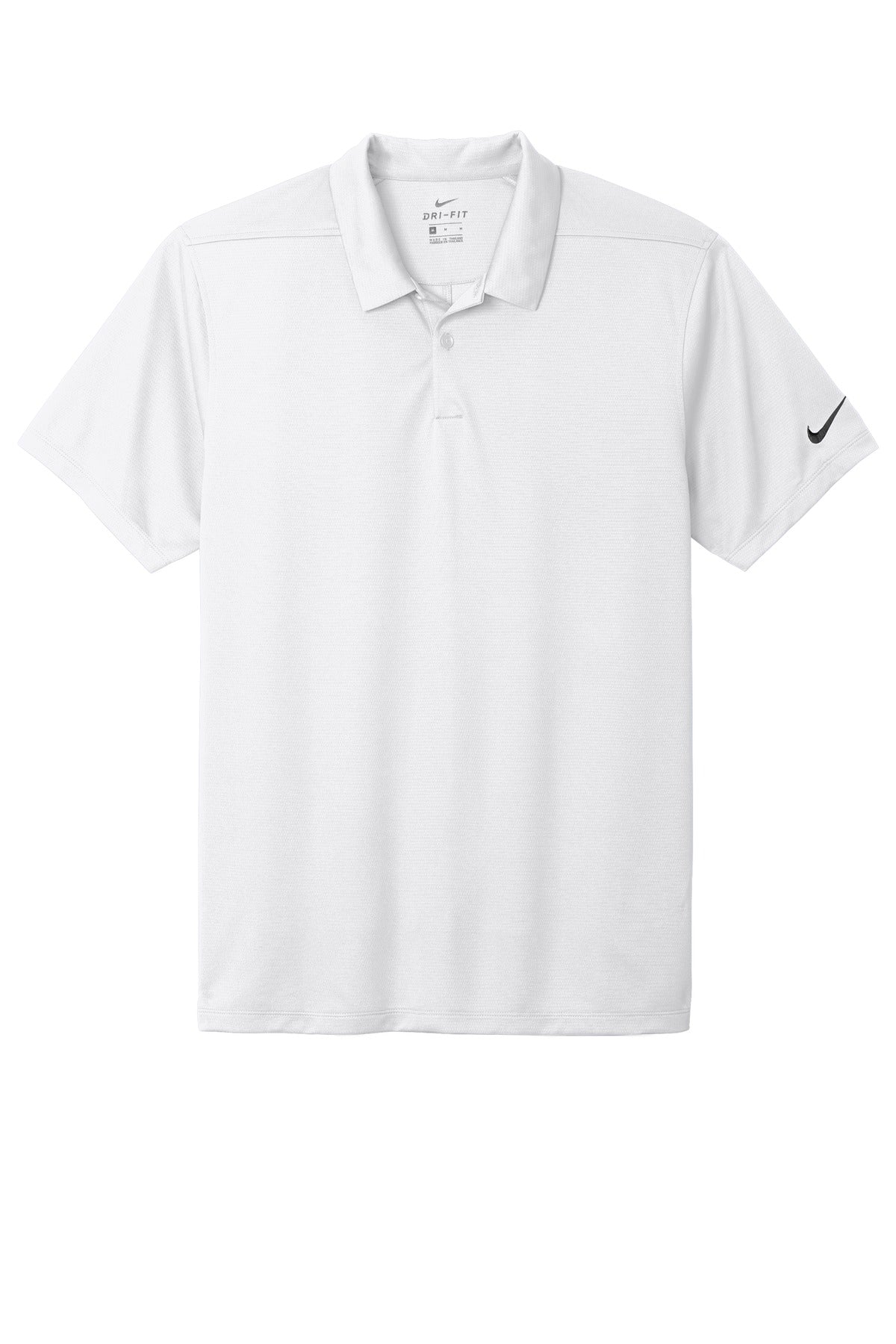 Front View of White Nike Dry Essential Solid Polo NKBV6042