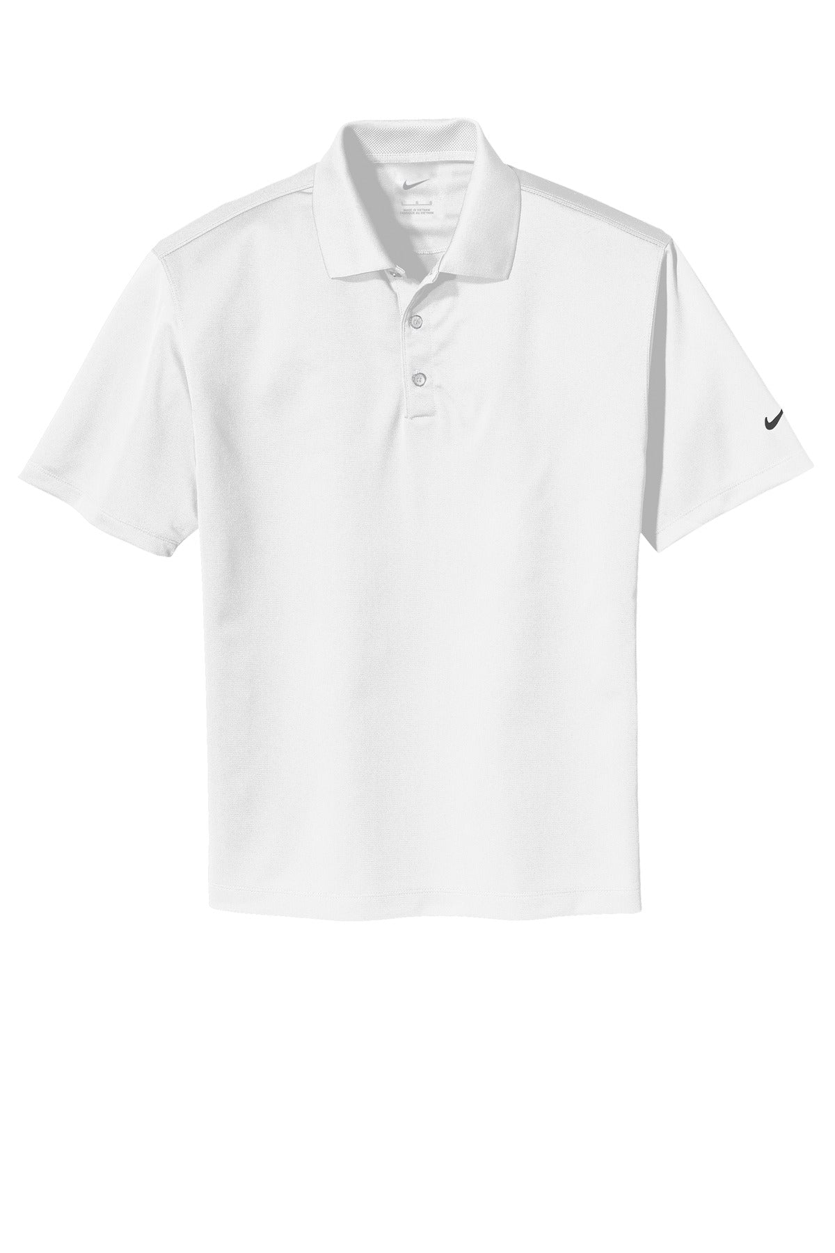 Front View of White Nike Tech Basic Dri-FIT Polo. 203690