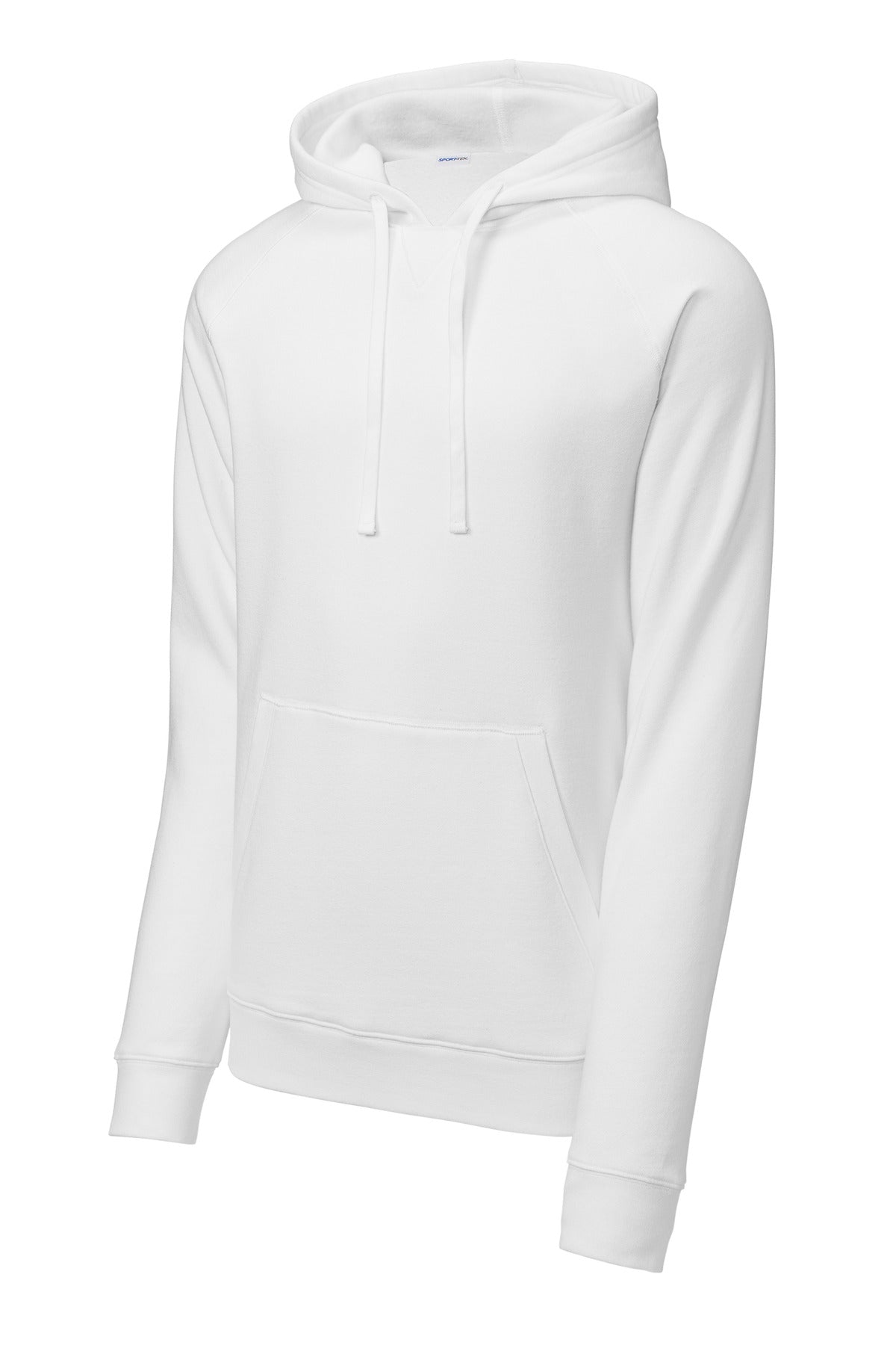 Front View of White Sport-Tek Drive Fleece Pullover Hoodie STF200