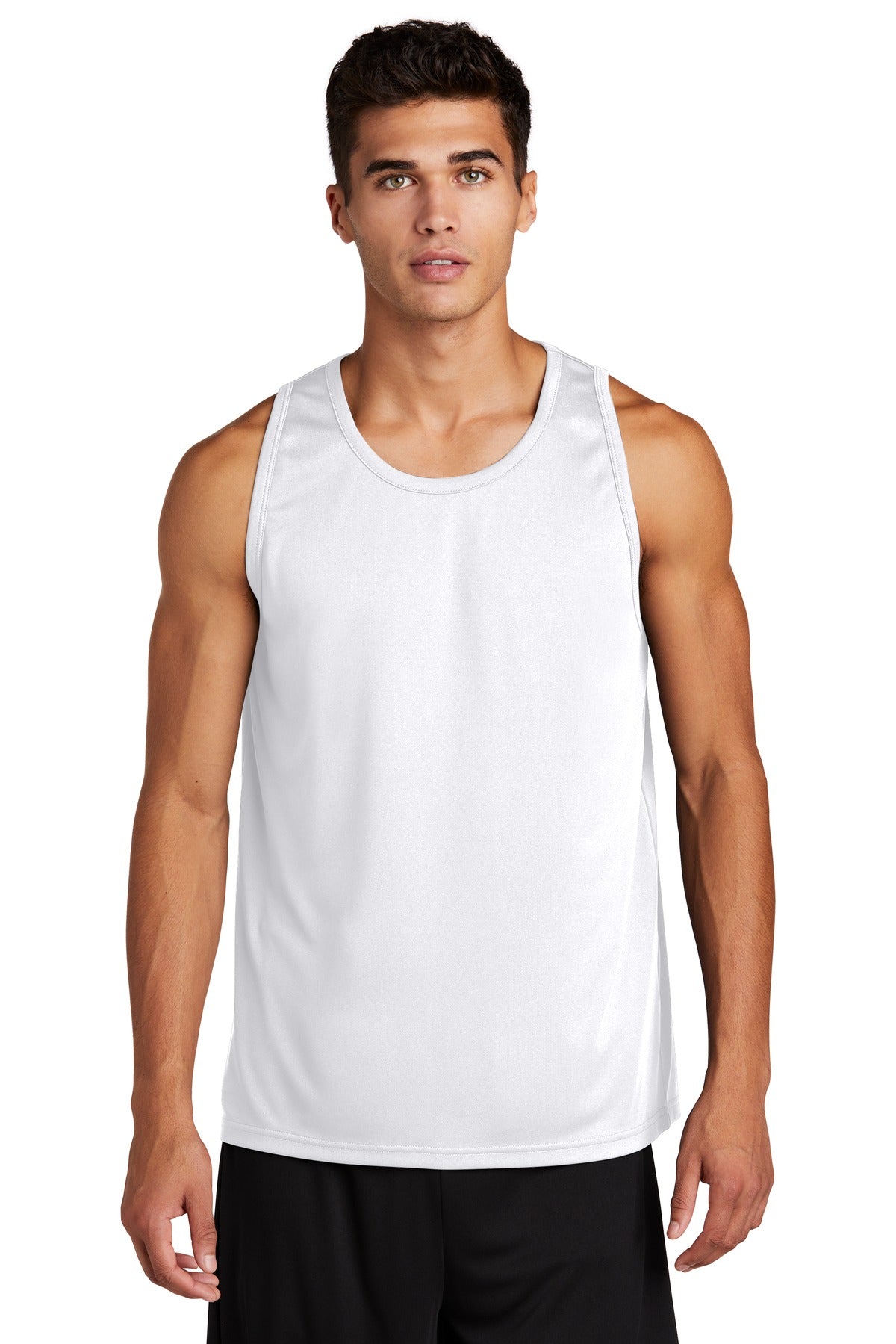Front View of White Sport-Tek PosiCharge Competitor Tank. ST356