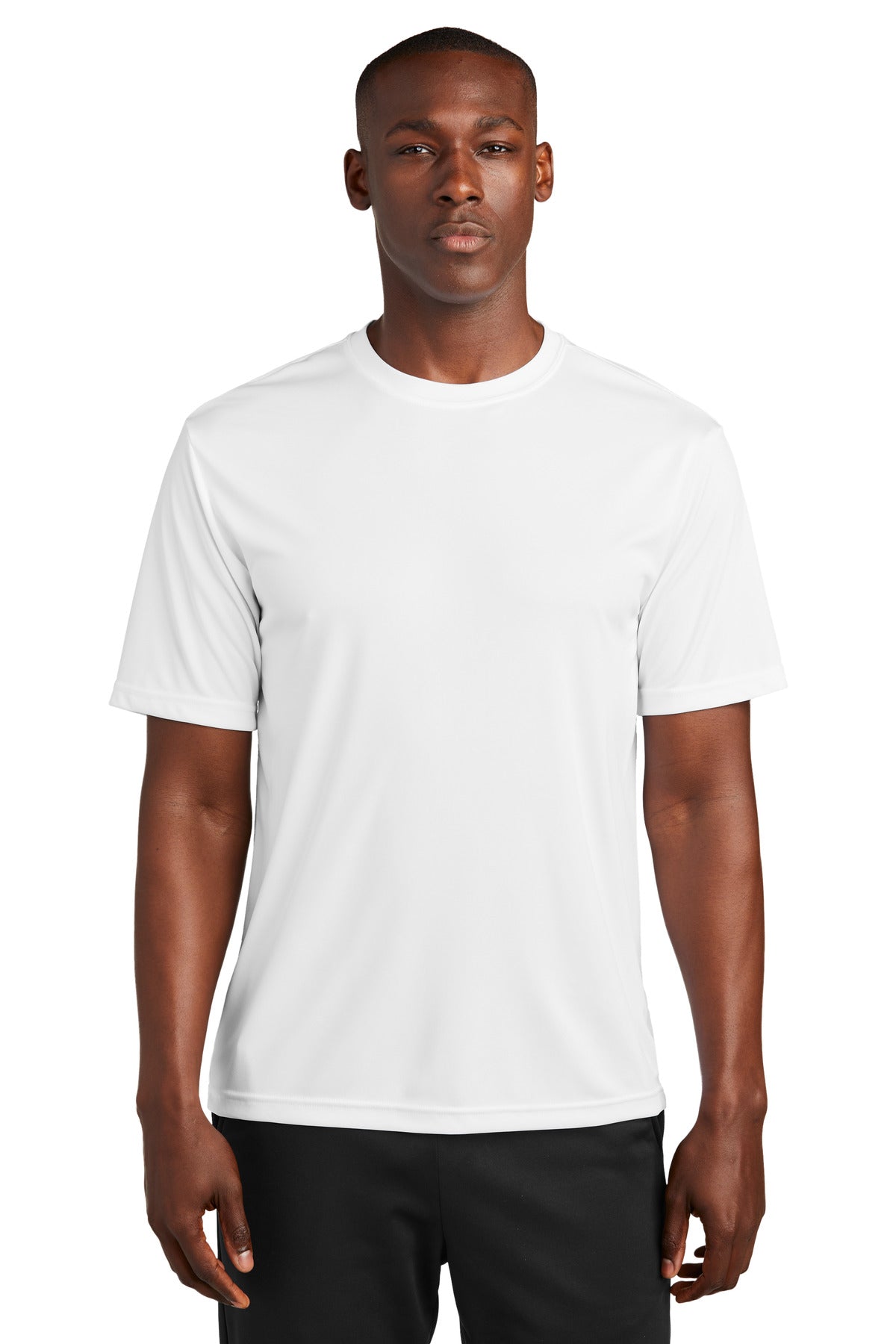 Front View of White Sport-Tek Tall PosiCharge Competitor Tee. TST350