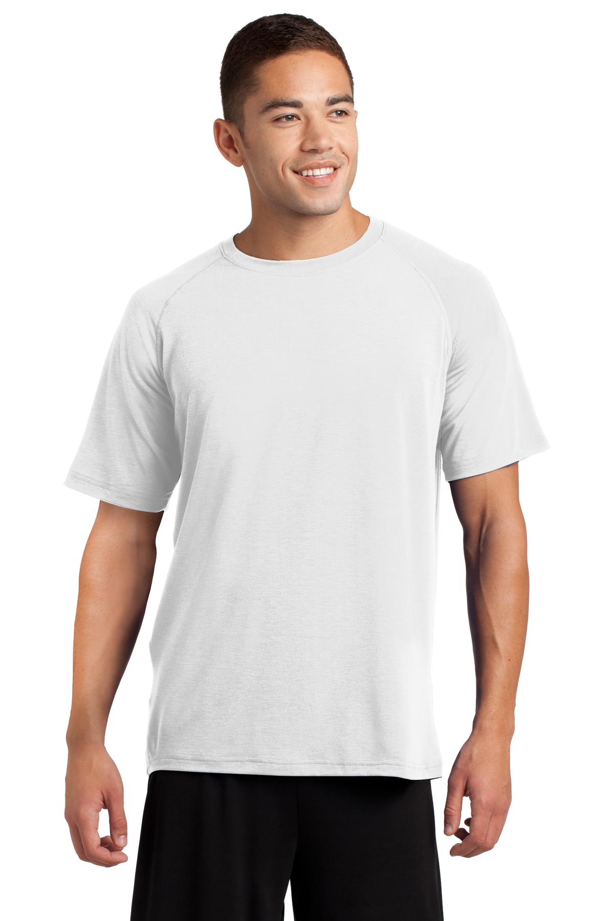 Front View of White Sport-Tek Ultimate Performance Crew. ST700