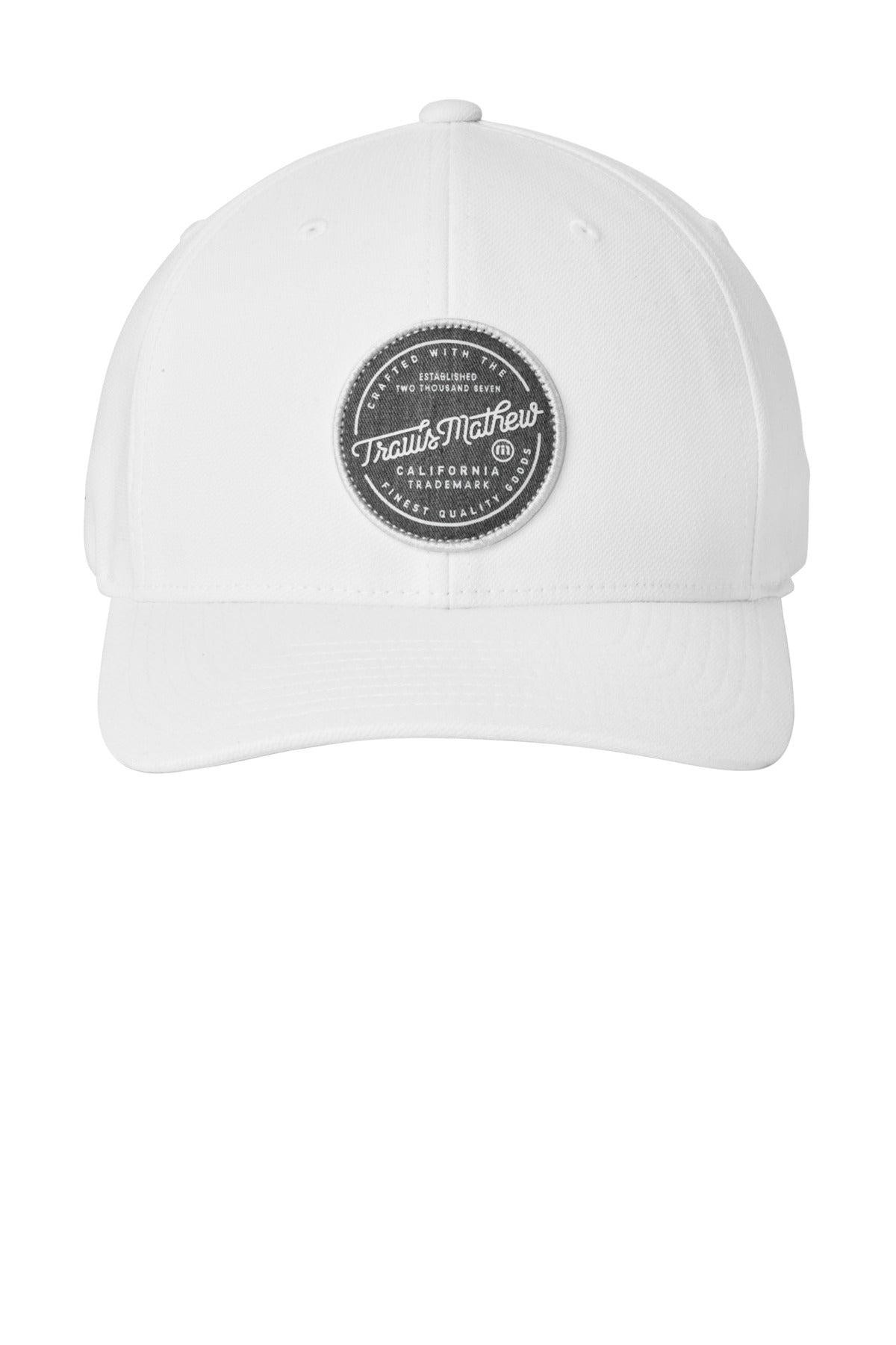 Front View of White TravisMathew On Ice Patch Cap TM1MZ334