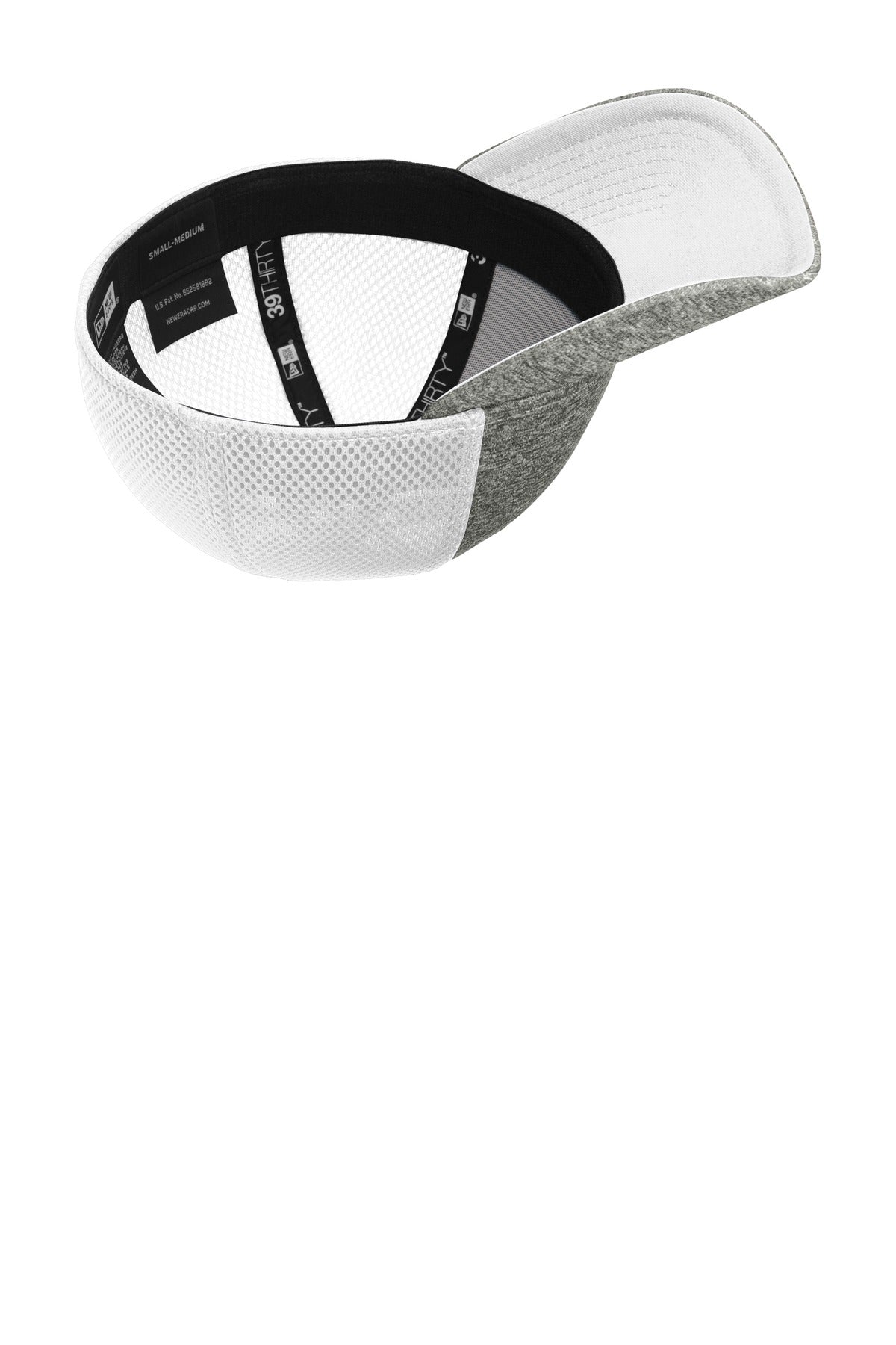 Front View of White/Shad Hth New Era Shadow Stretch Mesh Cap. NE702