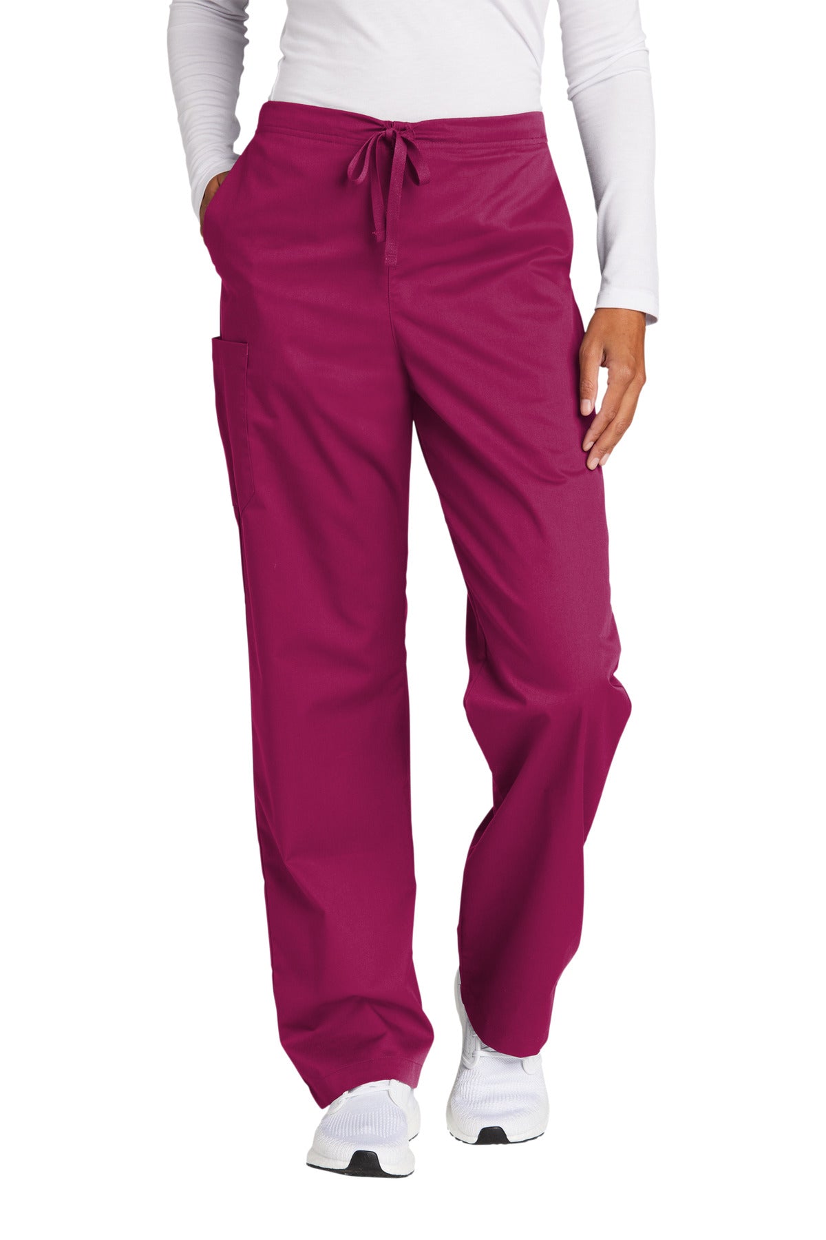 Front View of Wine Wink Unisex Short WorkFlex Cargo Pant WW3150S