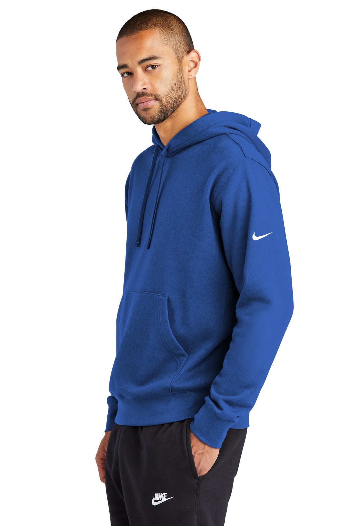 GameRoyal Nike Club Fleece Sleeve Swoosh Pullover Hoodie NKDR1499
