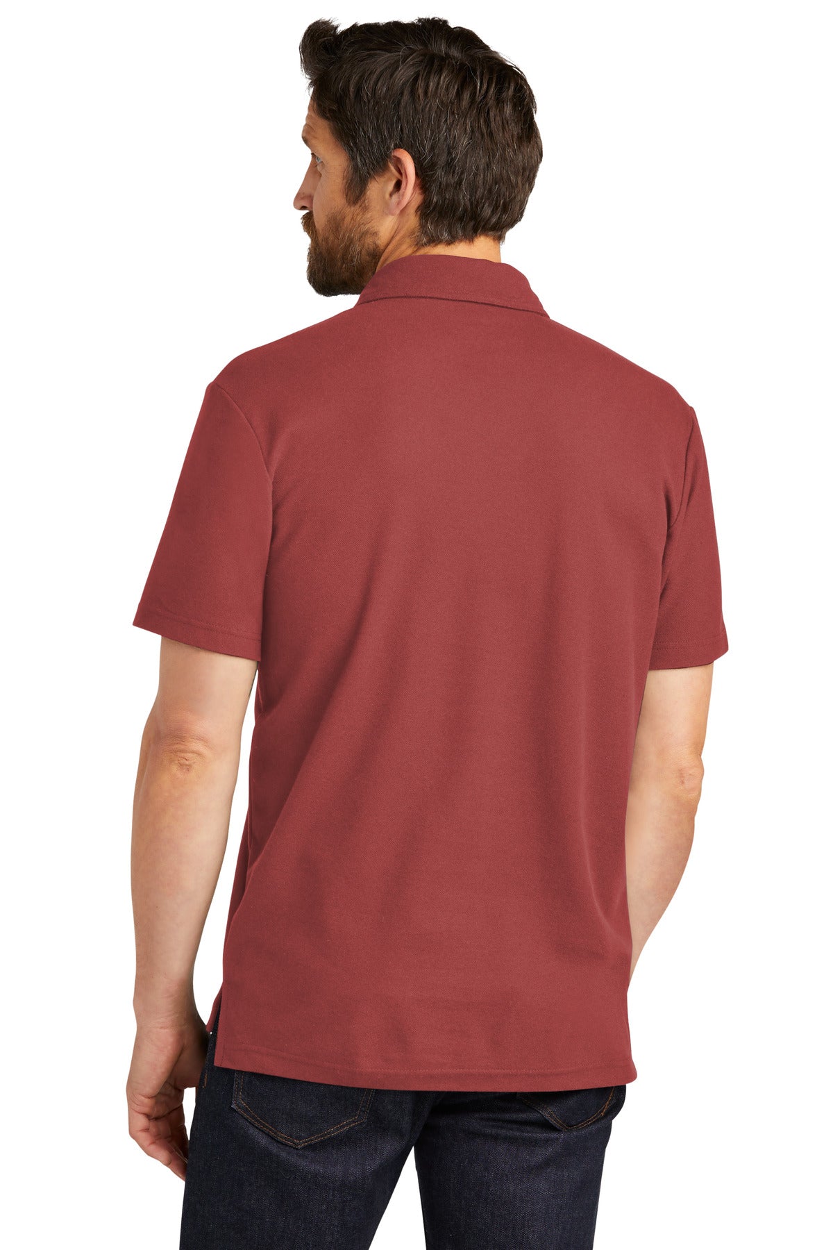 Garnet Port Authority C-FREE Cotton Blend Pique Pocket Polo K868
