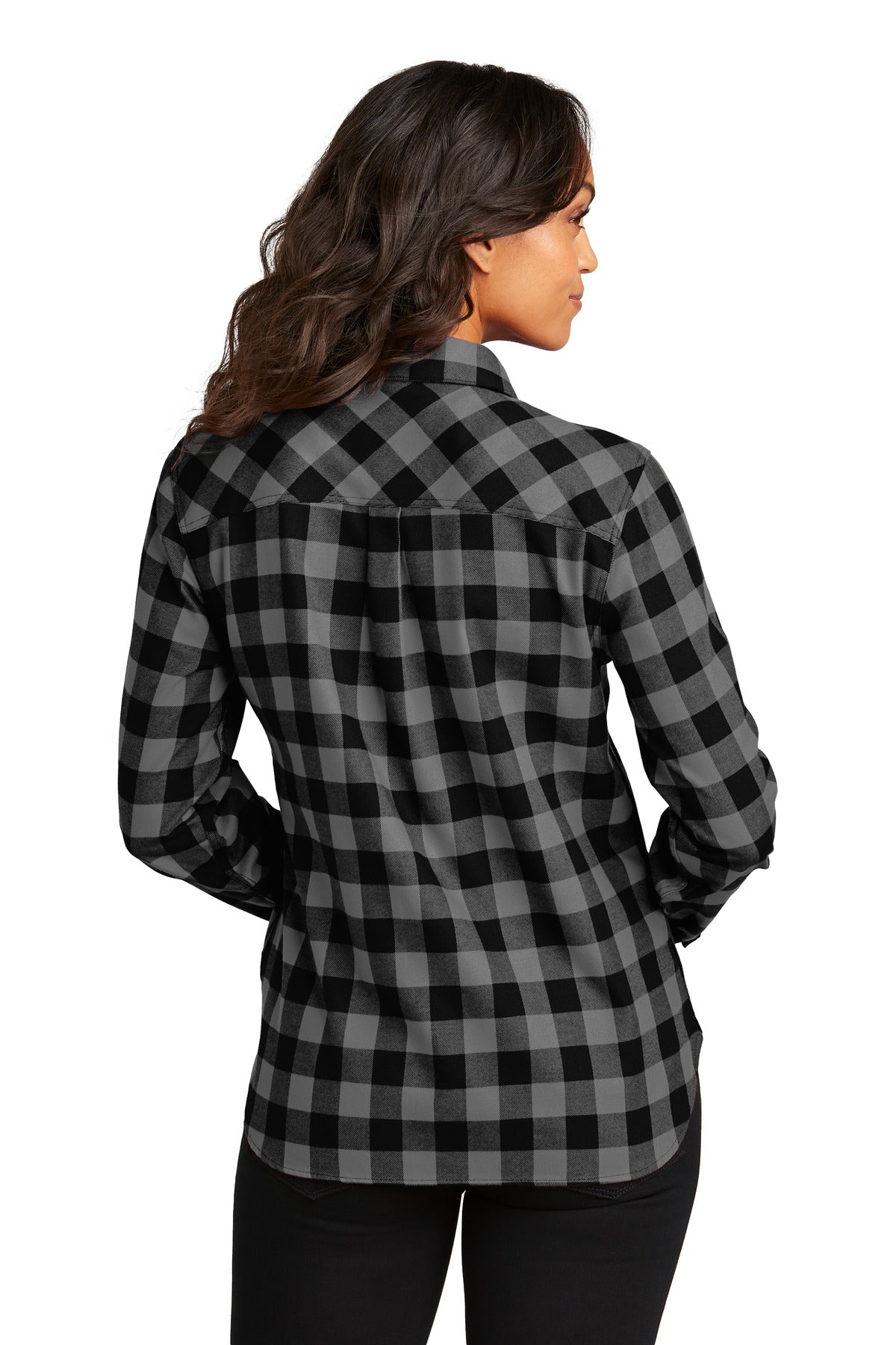 G/BkBfflCk Port Authority Women's Plaid Flannel Shirt LW669