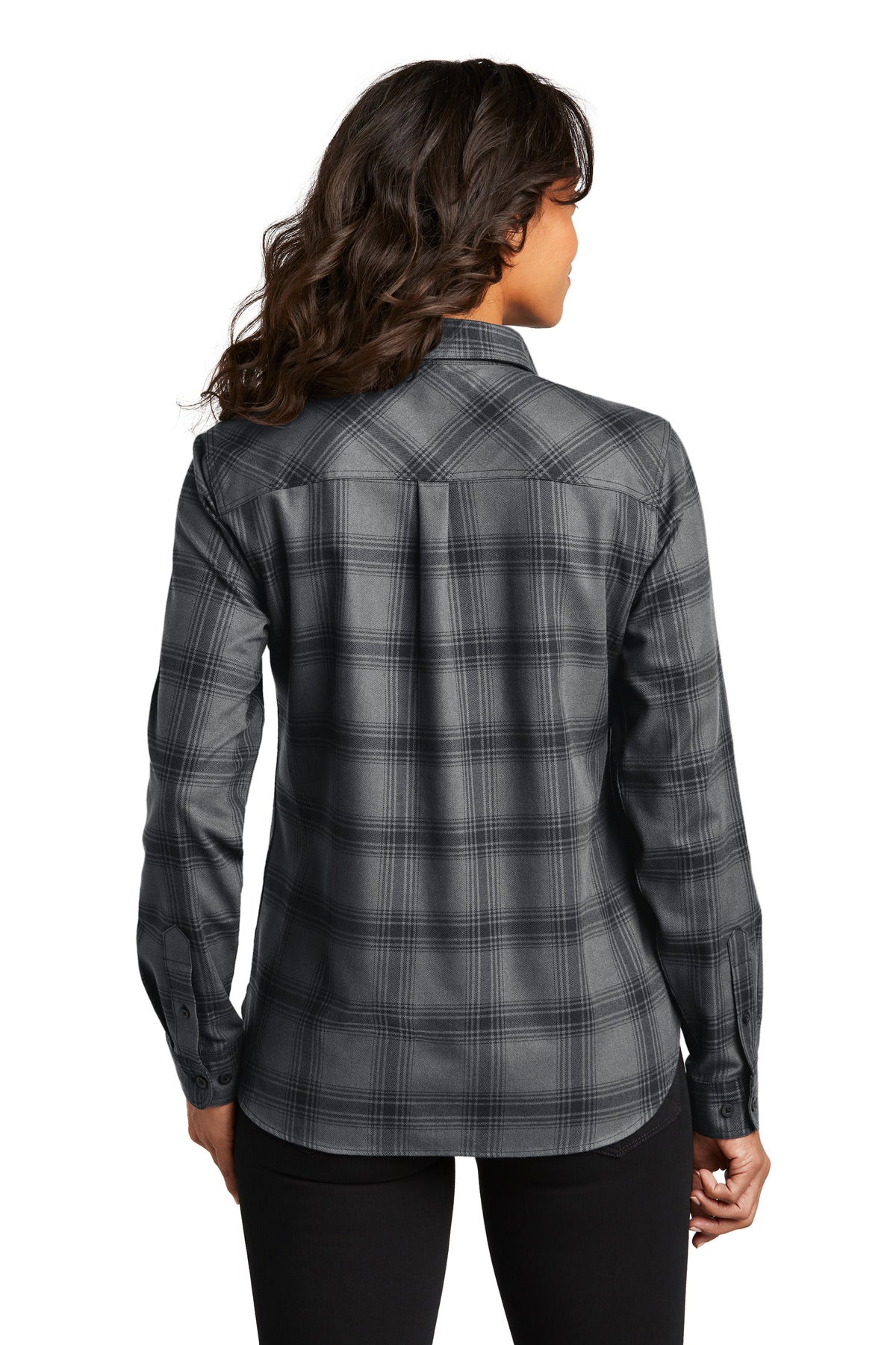 G/BkOpnPld Port Authority Women's Plaid Flannel Shirt LW669