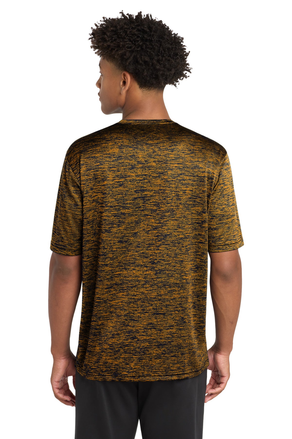 Gold-Black Ele Sport-Tek PosiCharge Electric Heather Tee. ST390