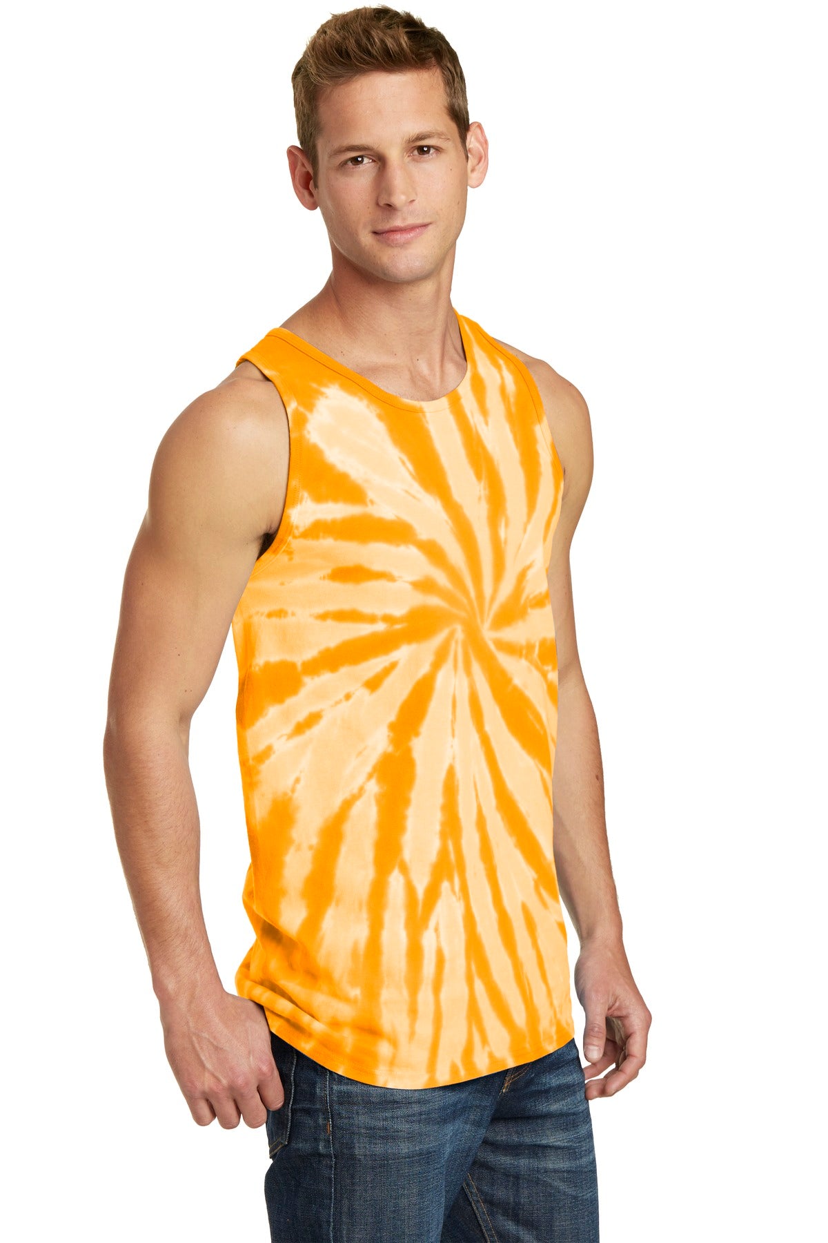 Gold Port & Company Tie-Dye Tank Top. PC147TT