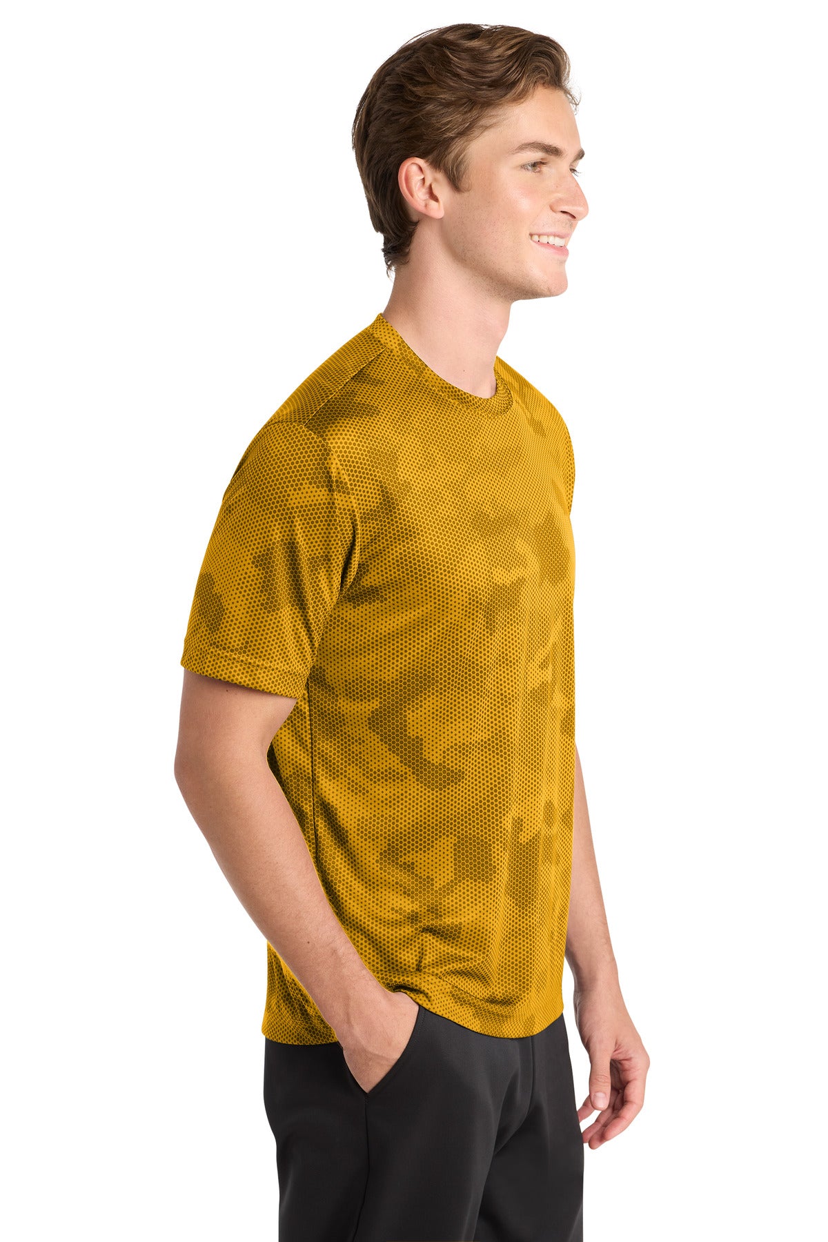 Gold Sport-Tek CamoHex Tee. ST370