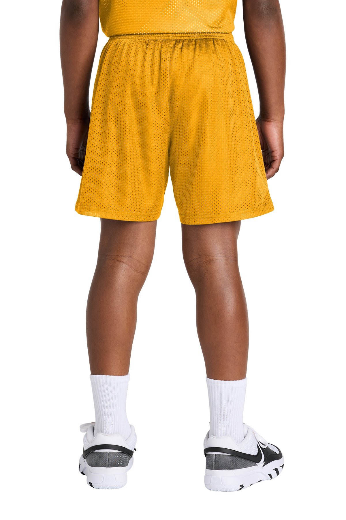 Gold Sport-Tek Youth PosiCharge Mesh 5" Short YST5100