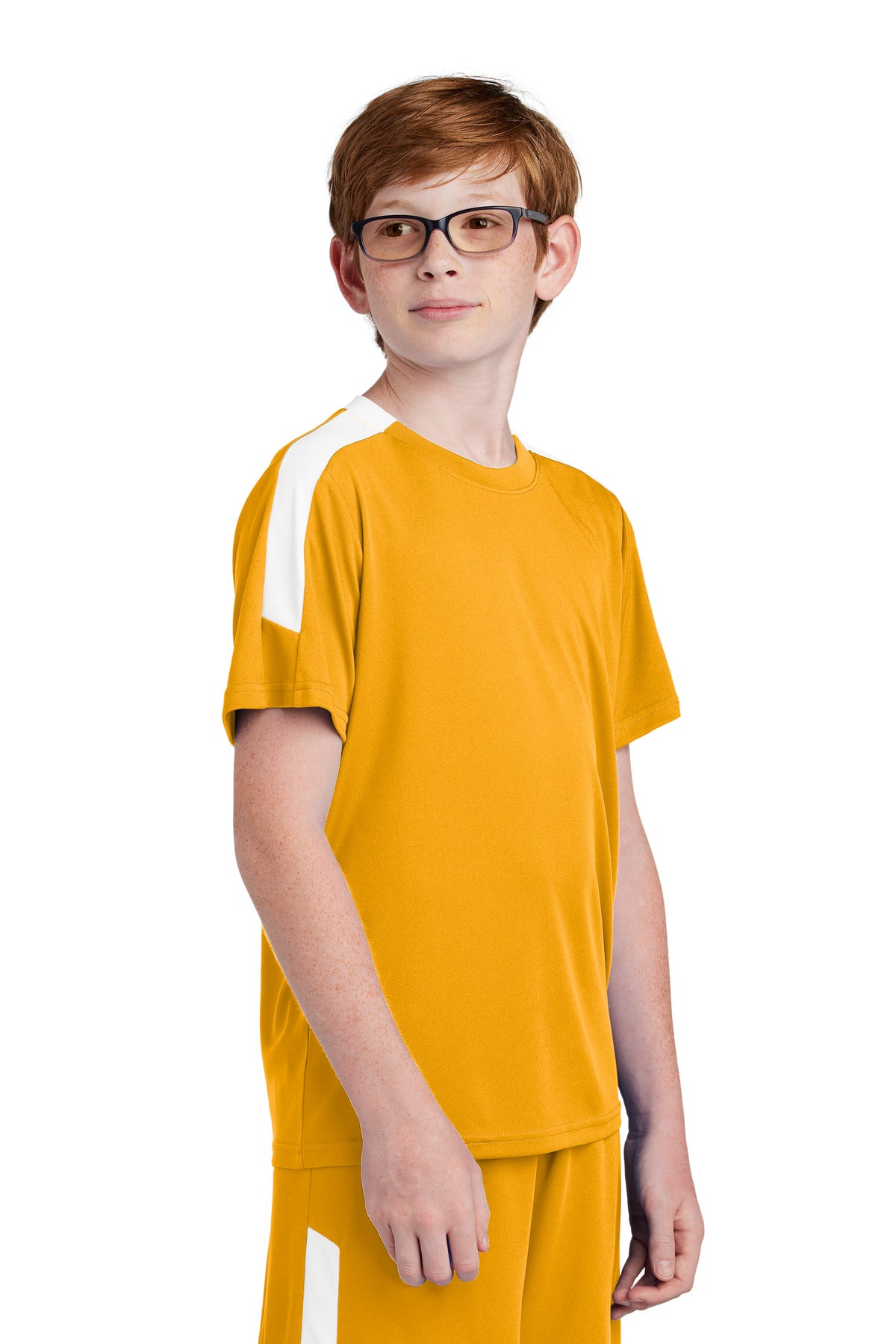 Gold/White Sport-Tek Youth Competitor United Crew YST100
