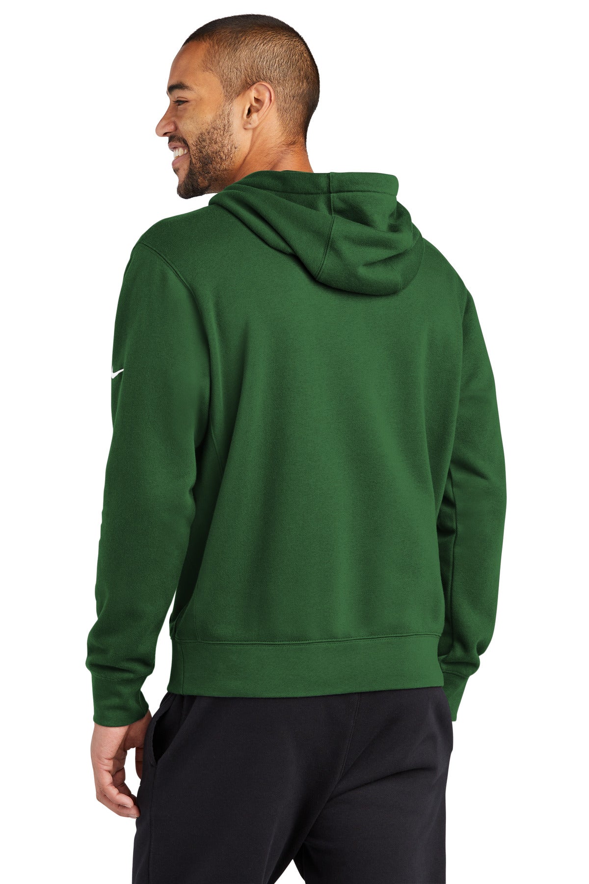 GorgeGreen Nike Club Fleece Sleeve Swoosh Pullover Hoodie NKDR1499