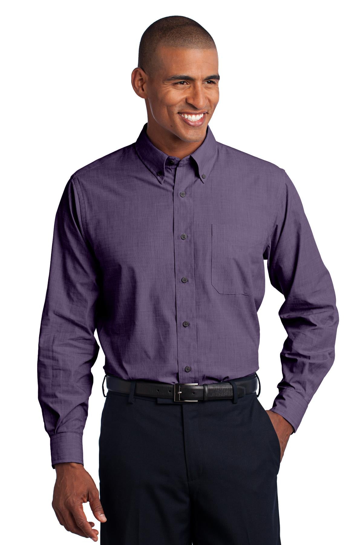 Grape Harvest Port Authority Crosshatch Easy Care Shirt. S640