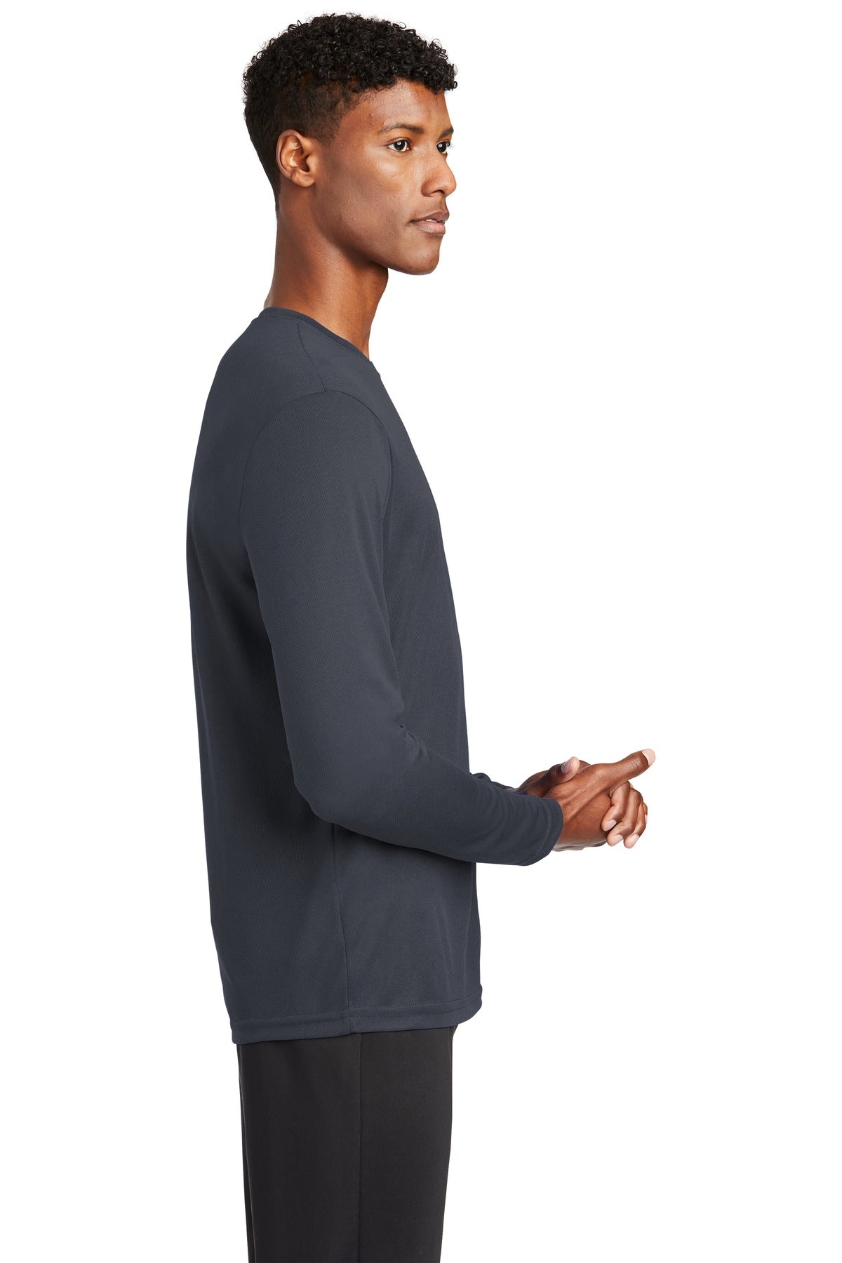 Graphite Grey Sport-Tek PosiCharge RacerMesh Long Sleeve Tee. ST340LS