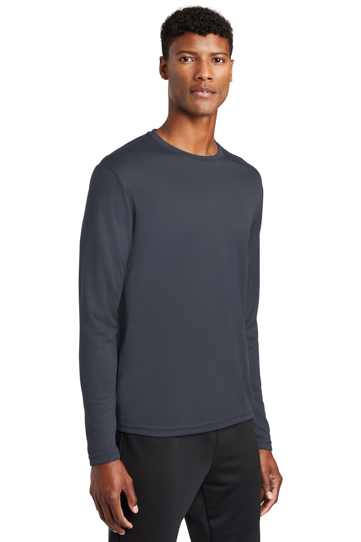 Graphite Grey Sport-Tek PosiCharge RacerMesh Long Sleeve Tee. ST340LS