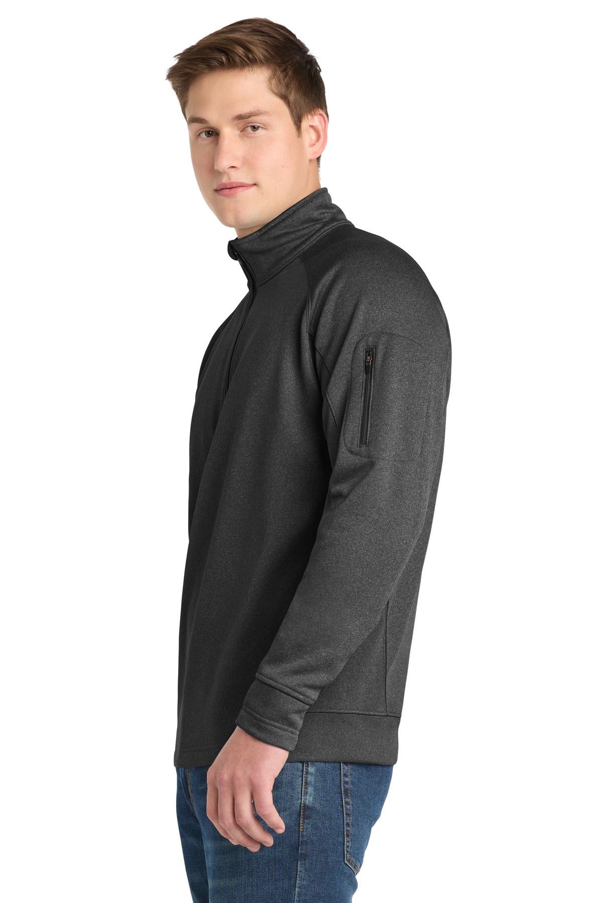Graphite Hthr Sport-Tek Tech Fleece 1/4-Zip Pullover. F247